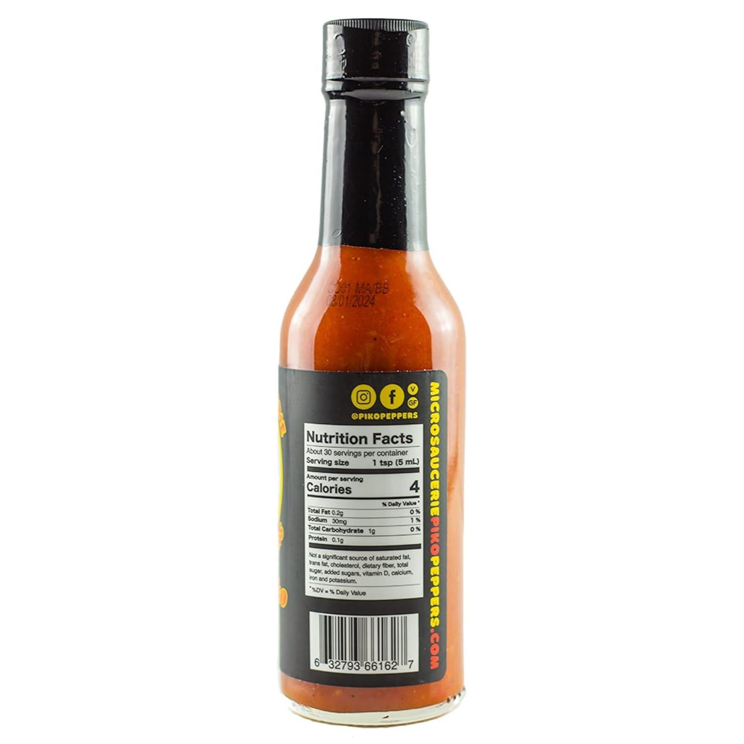 Microsaucerie Piko Peppers Piko Riko by Microsaucerie Piko Peppers, Mild Heat Hot Sauce With Flavors of Habanero Peppers, Bell Peppers & Beer, Made With All Natural Ingredients, 5 fl oz Bottle (1-Pack)