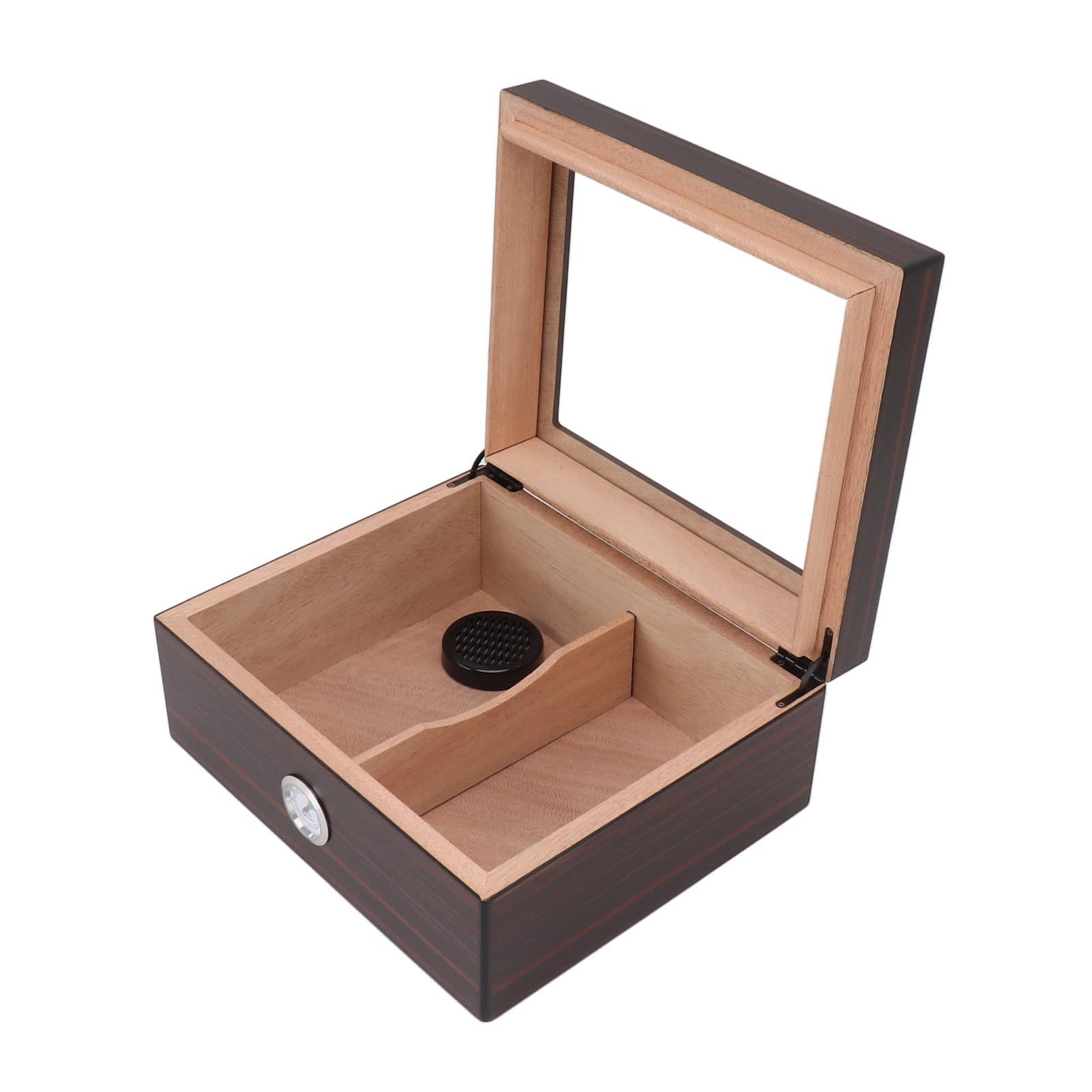 Xcello Xcello Wood Cigar Humidor with Clear Top Desktop Cigar Box for 50 Cigars, Hygrometer Included