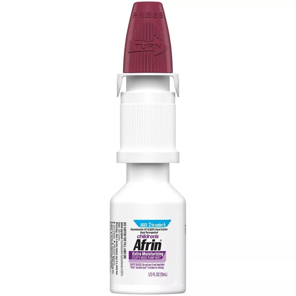 Afrin Afrin Childrens, Age 2-6, Extra Moisturizing Stuffy Nose Spray, 12 Hour Nasal Congestion Relief - 15 mL