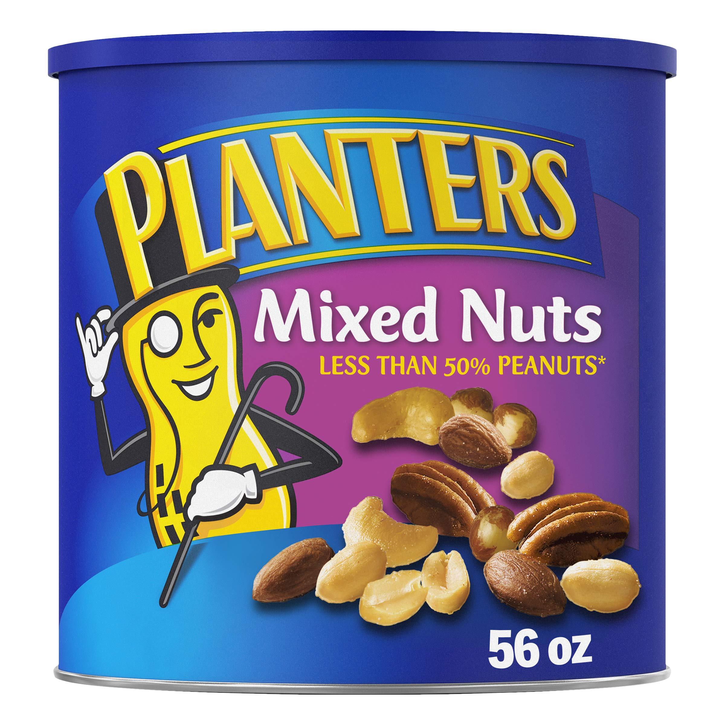 Planters PLANTERS Salted Mixed Nuts and Whole Cashews Bundle (1 Canister, 56oz)