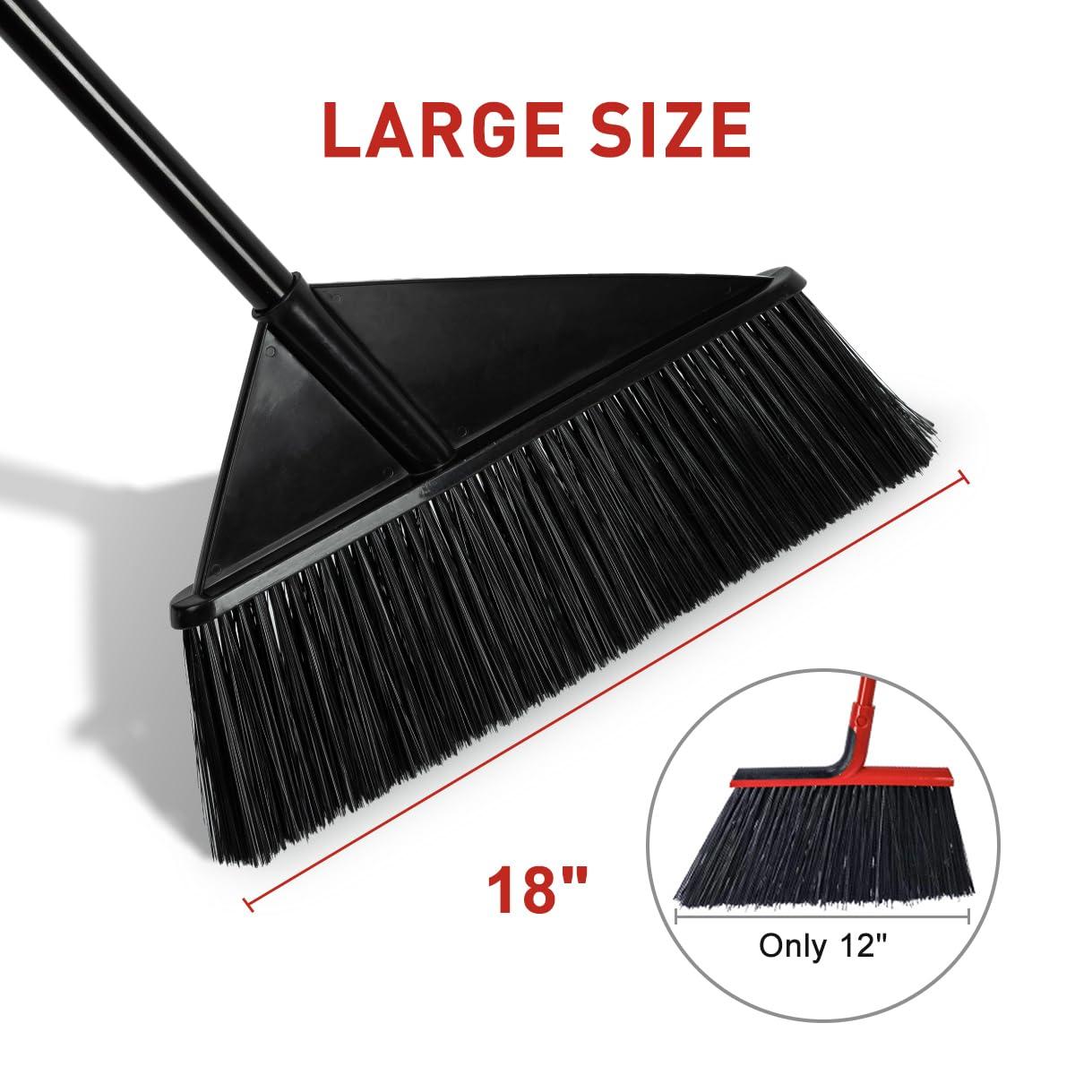 KalTell Outdoor Broom Heavy Duty 62 Long Handle Brooms for Sweeping Outside Stiff Bristle Angle Broom for Household/Commercial Uses