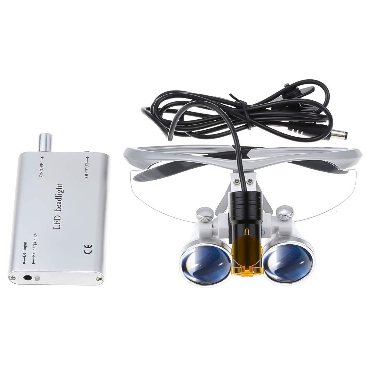 NSKI NSKI 2.5X Loupes Magnifer with 5W High Brightness LED Headlamp with Filter + Aluminum Box (Silver)