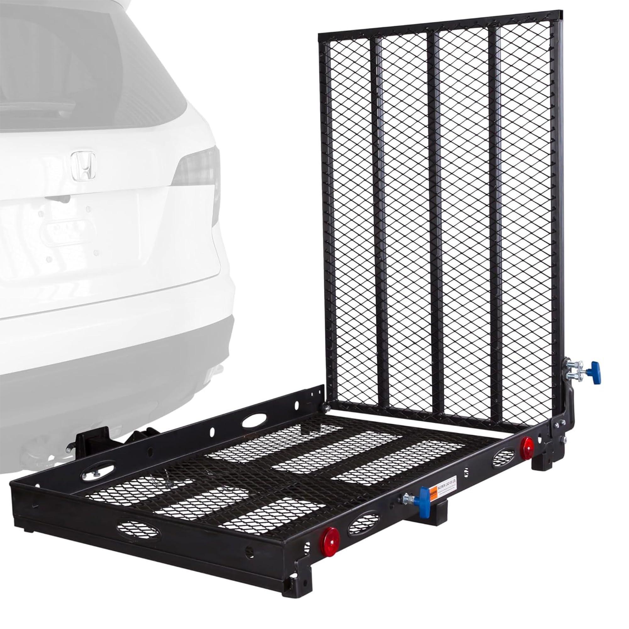 Silver Spring Silver Spring 48" x 27.75" Folding Steel Scooter Wheelchair Carrier w/42" Ramp, 500 lb. Cap, Hitch Mount