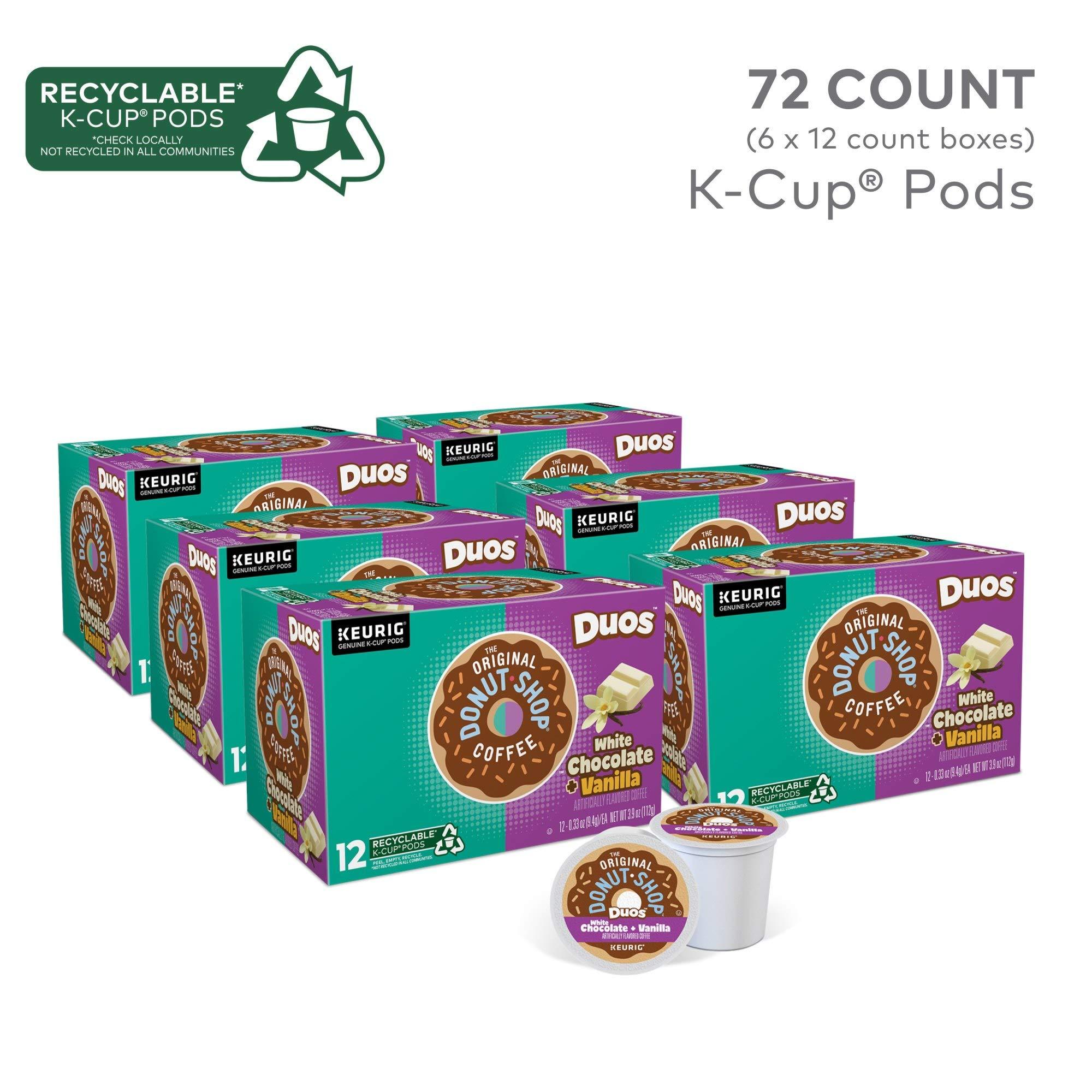 The Original Donut Shop The Original Donut Shop Duos White Chocolate + Vanilla, Keurig Single Serve K-Cup pods, 72 Count