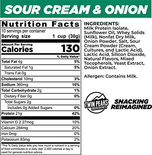 TWIN PEAKS INGREDIENTS Twin Peaks Low Carb, Keto Friendly Protein Puffs Combo Pack, 1 Jug Sour Cream Flavor Puffs + 1 Jug Nacho Cheese Flavor Puffs