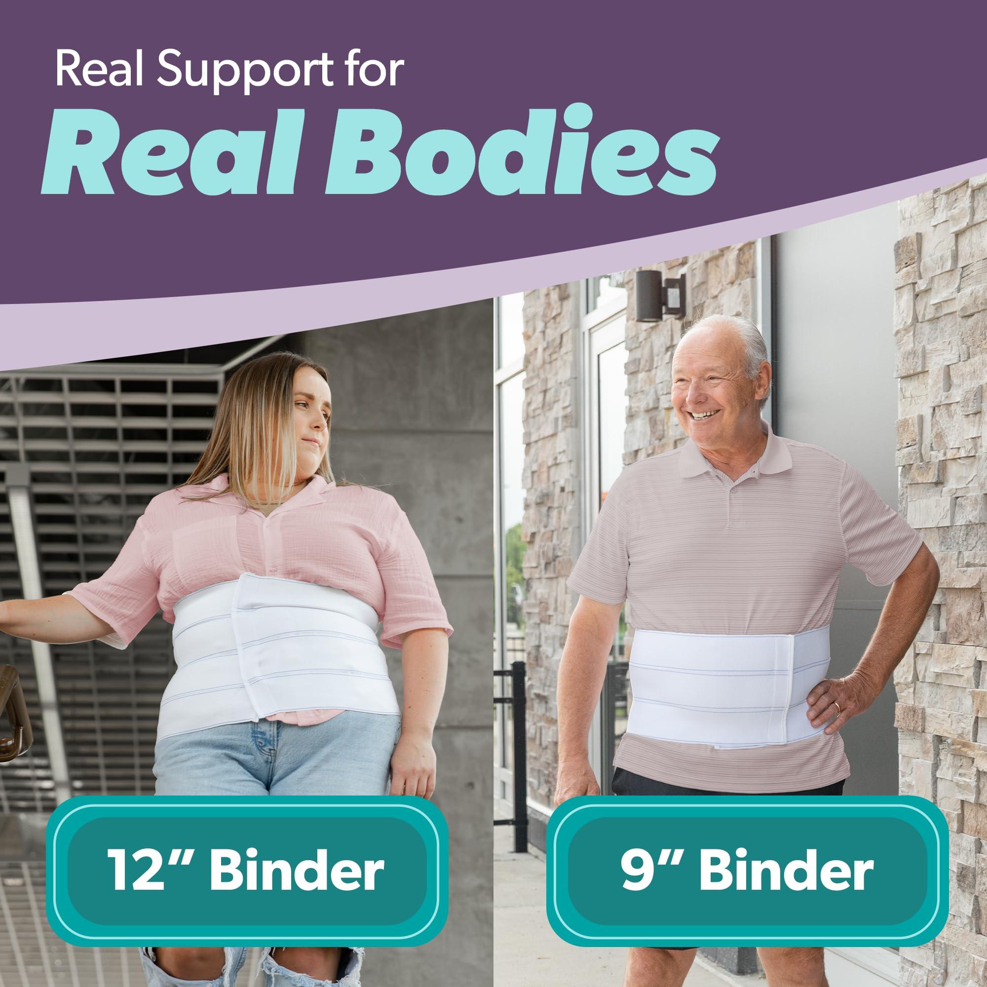BraceAbility BraceAbility Plus Size Abdominal Binder for Post Surgery Recovery - Bariatric Stomach Hernia Belt, Post Partum Waist Binder, Diastasis Recti Belly Support Band for Bigger Men and Women (3XL 9\")