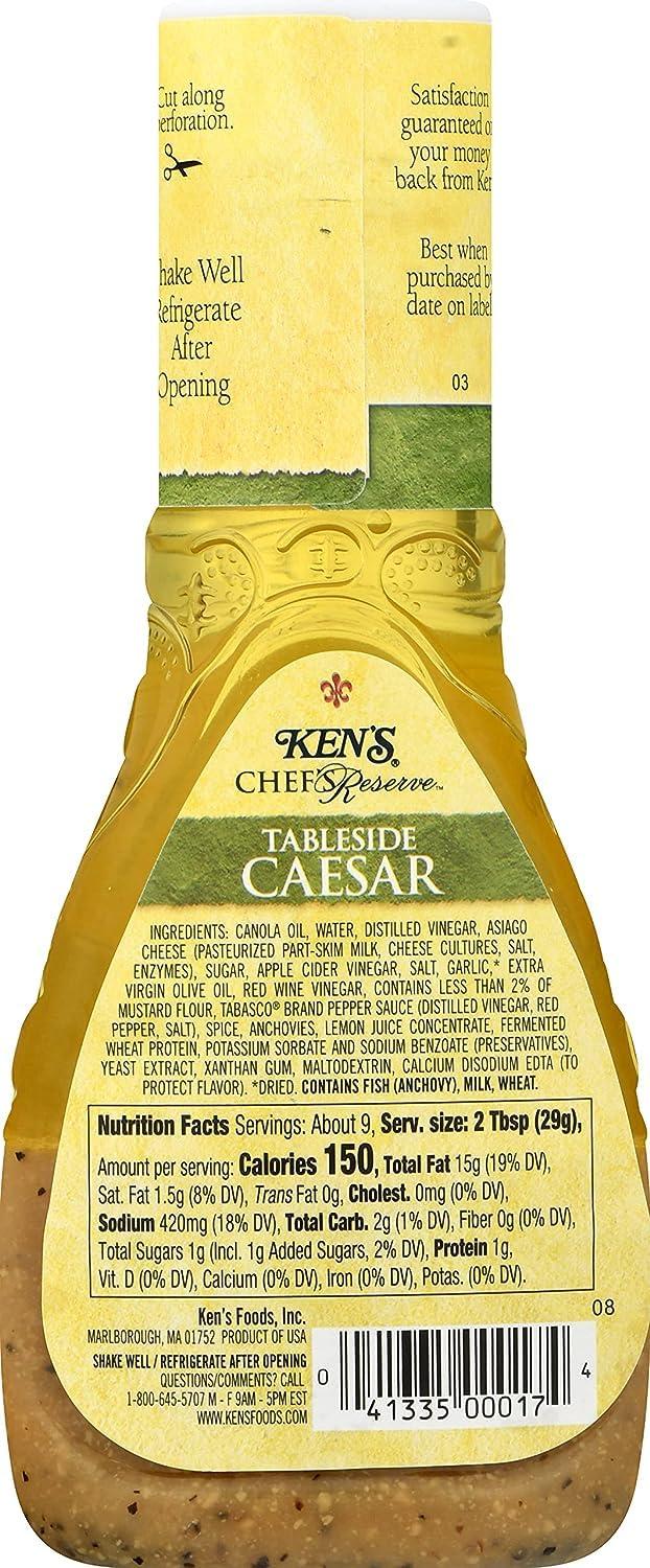 Ken\'s Steak House Ken\'s Steak House Chef\'s Reserve Tableside Caesar Dressing 9 Ounce (Pack of 2)