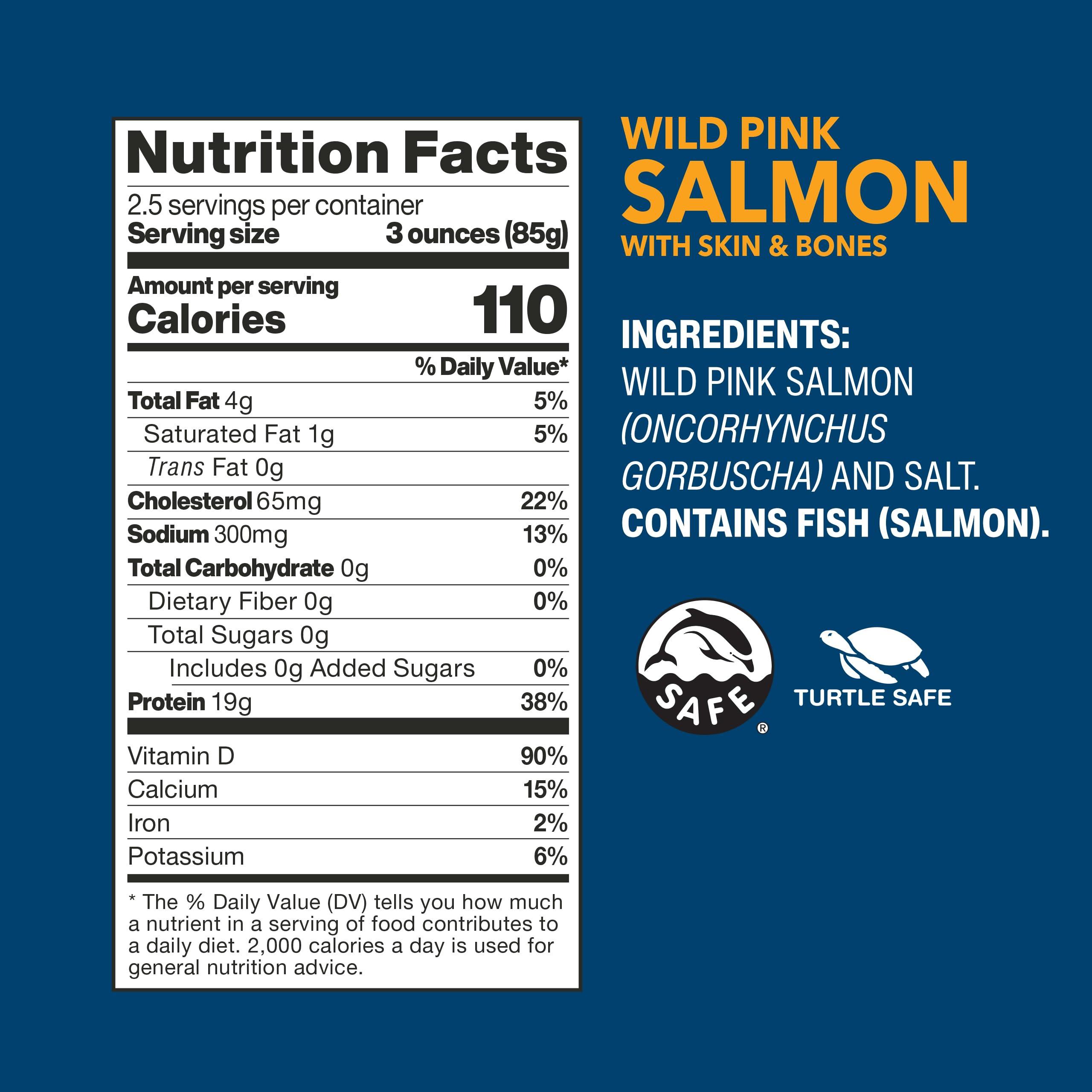 Wild Planet Wild Planet Wild Pink Salmon With Skin and Bones, Tinned Fish, Canned Salmon, Sustainably Caught, Non-GMO, Kosher, Gluten Free, Keto and Paleo, 7.5 Ounce (Pack Of 12)