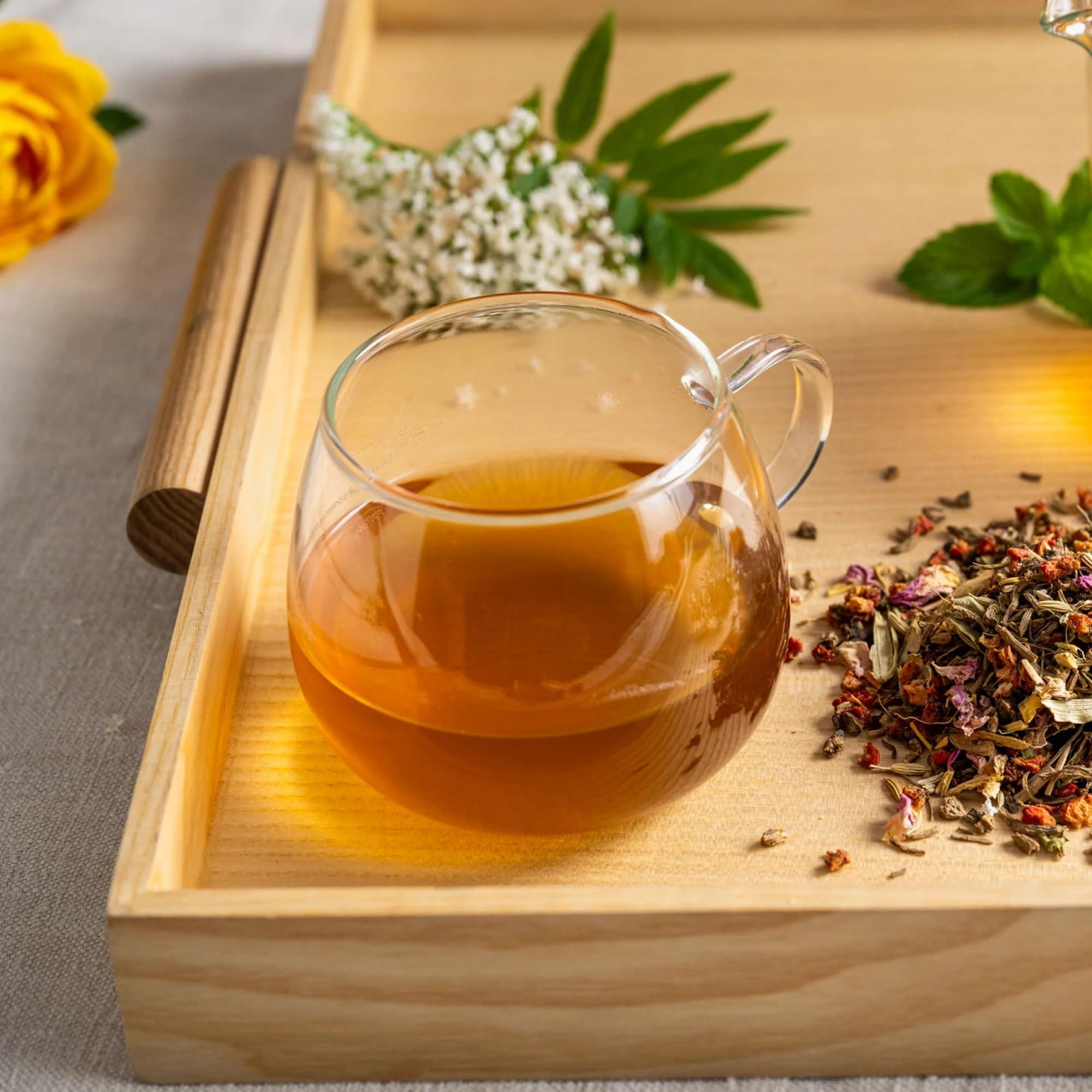 Rishi Tea Rishi Tea Yuzu Peach Green Tea - Organic Loose Leaf Tea Green & Herbal Tea Blend, Naturally Sweet Tea & Low Caffeine, Ideal for Hot or Iced Tea - 50 Count