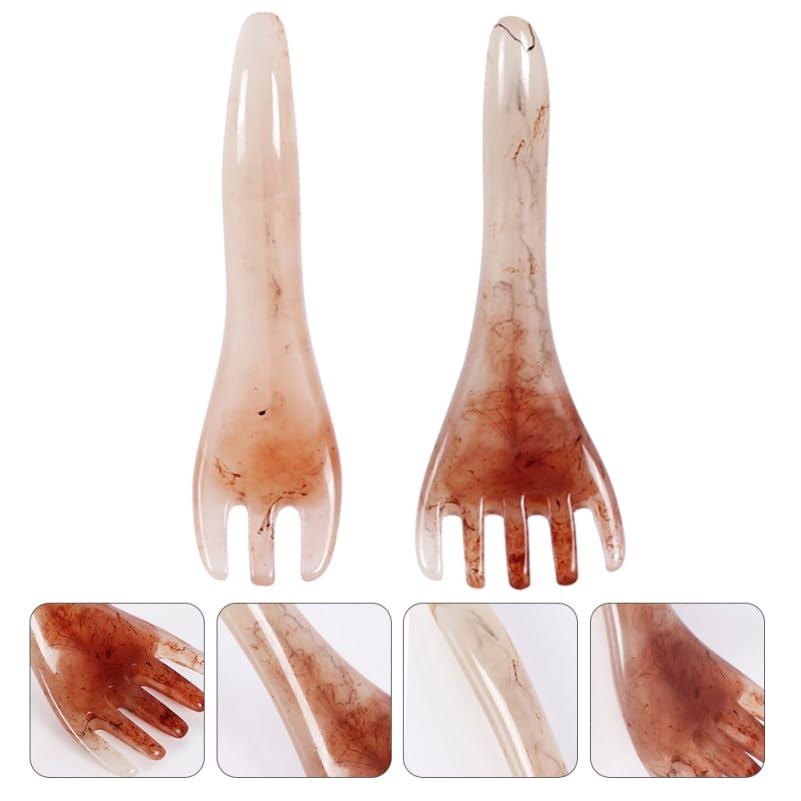 EXCEART EXCEART 2pcs Massage Rake Guasha Scraping Scalp Comb Multi- Functional Handheld Head Scratcher Massage Tool Massager for Head Caring, Relaxation, Physical Therapy, Acupoint Treatment