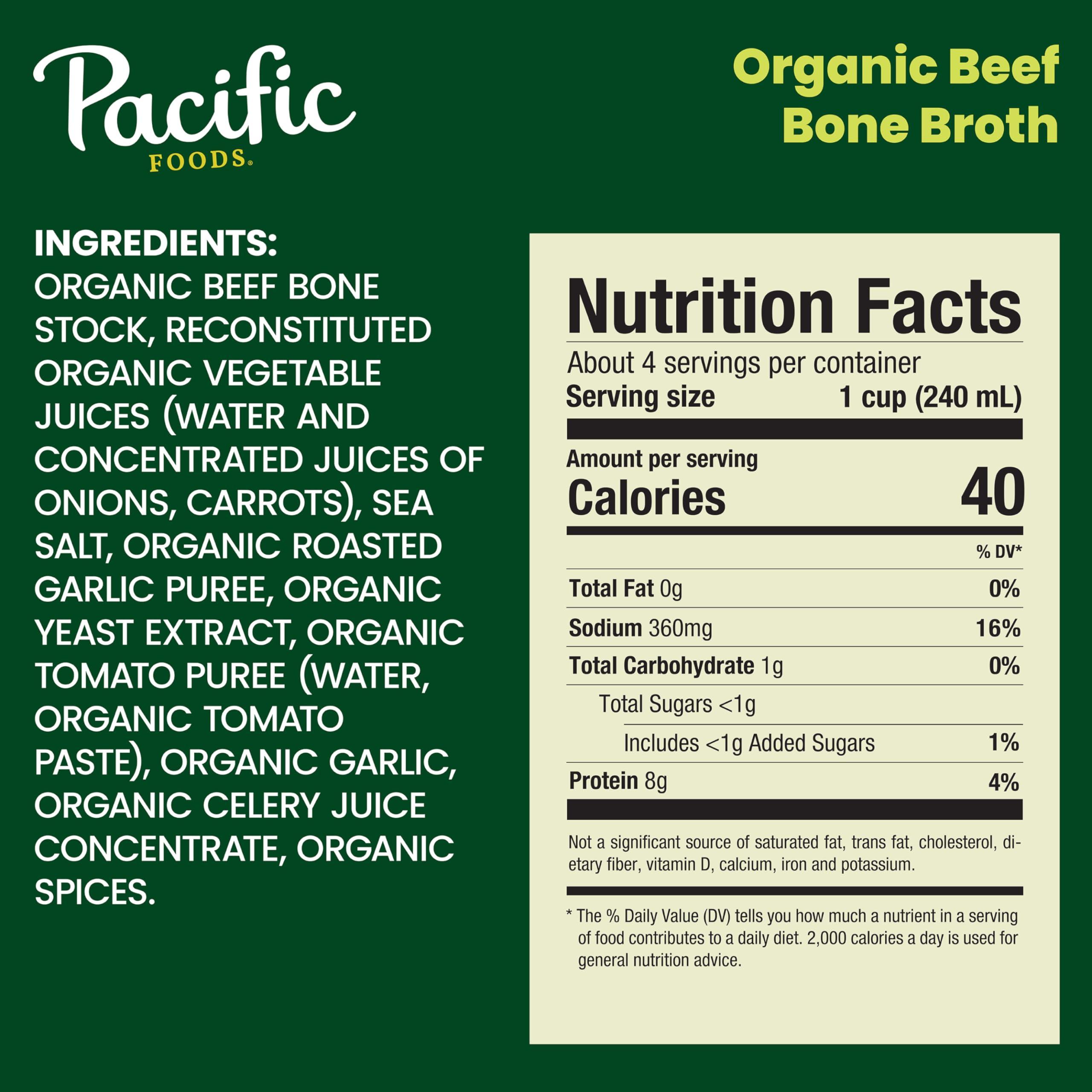 Pacific Foods Pacific Foods Organic Beef Bone Broth, 32 oz Carton