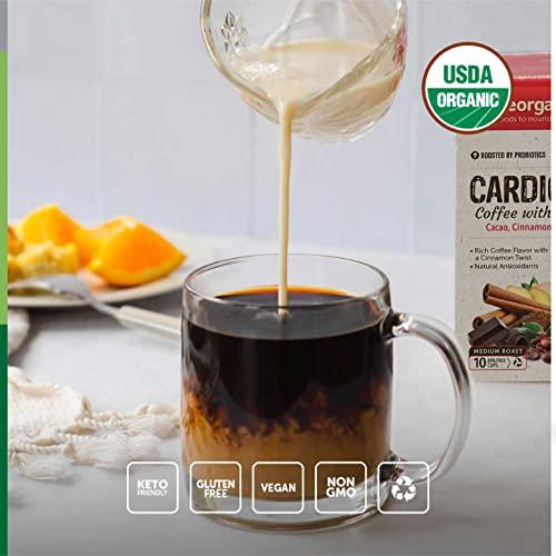 BareOrganics BareOrganics 13313 Cardio Care USDA Organic Coffee Pods, Keurig K-Cup Compatible Organic Coffee Pods, Infused with Superfoods & Probiotics, Vegan Friendly, Gluten Free, 10 Single Serve Cups