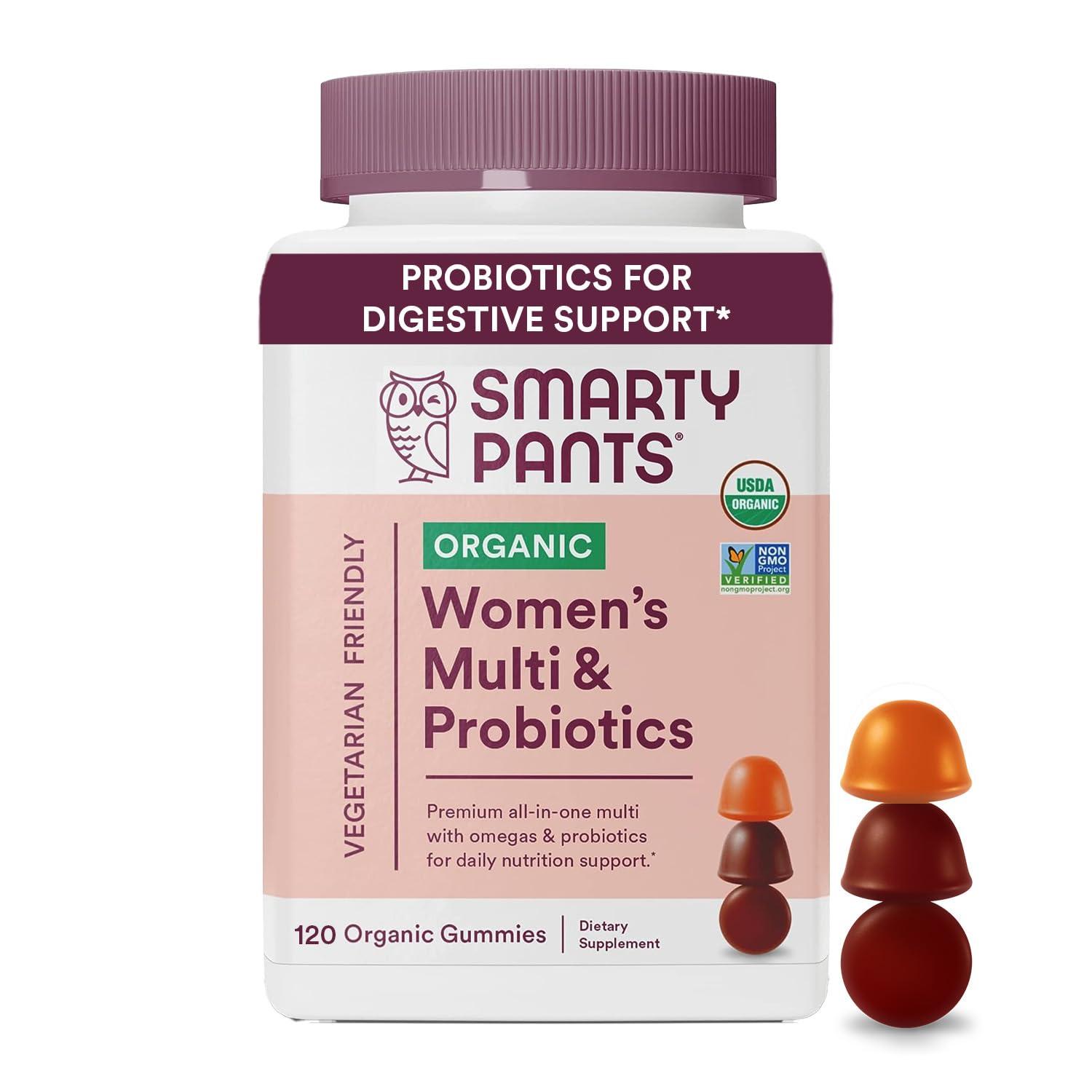 SmartyPants SmartyPants Organic Women\'s Multivitamin Gummies and Kids Multivitamin Gummies with Omega 3 Fish Oil, Vitamin D3, Methylfolate, Probiotics, and Fiber, 120 Count