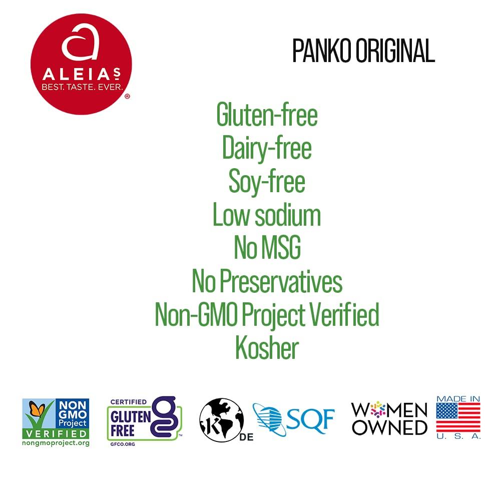 Aleia’s Best. Taste. Ever. ALEIA\'S BEST. TASTE. EVER. Panko Original - 12 oz / 1 PACK - Authentic Taste, Crunchy Breading for Gluten Free Recipes, Certified Gluten Free, Non-GMO, Dairy Free, Low Sodium, Kosher