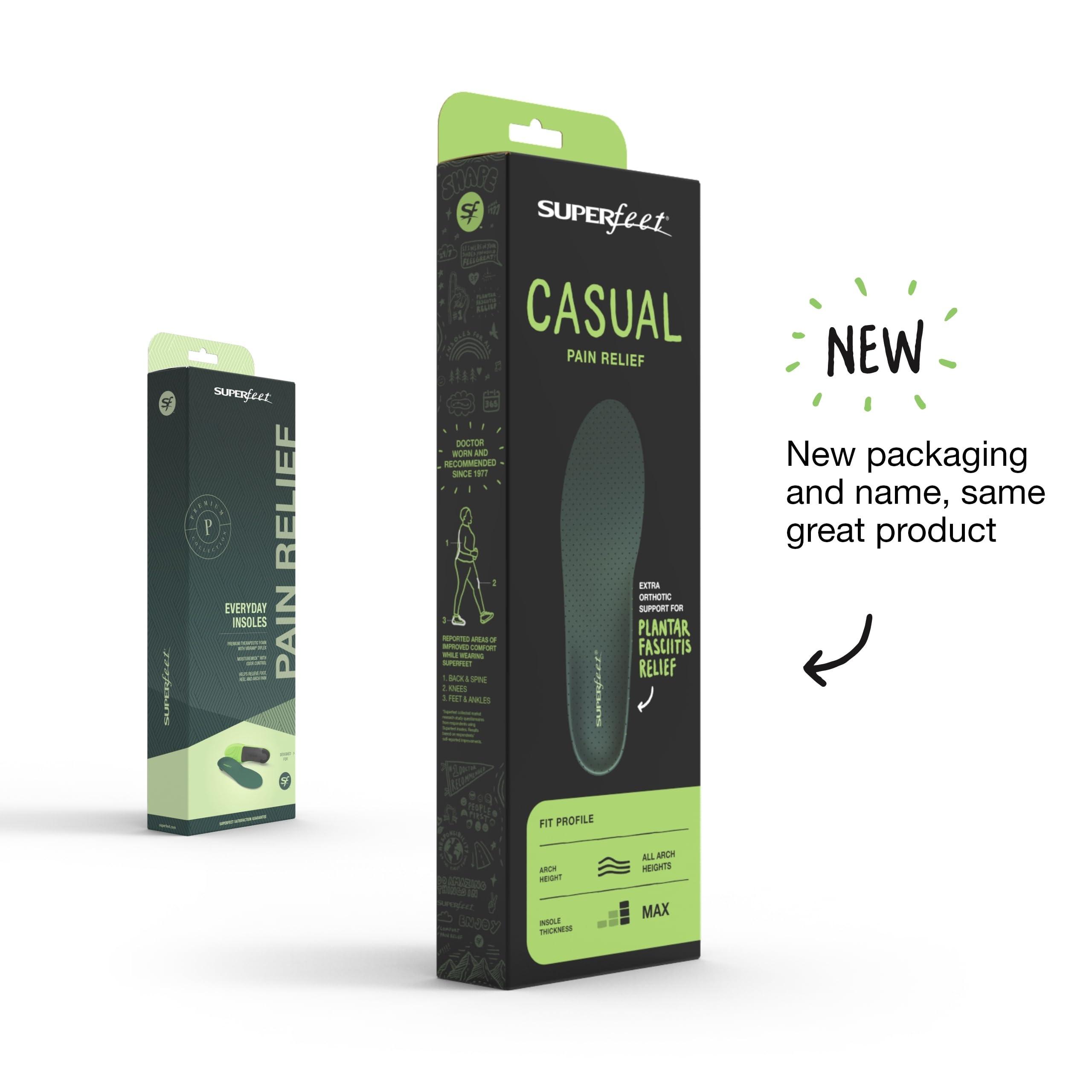 Superfeet Superfeet Casual Pain Relief Insoles (Everyday) - Trim-to-Fit Arch Support Shoe Inserts for Plantar Fasciitis - Professional Grade - 11.5-13 Men / 12.5-14 Women