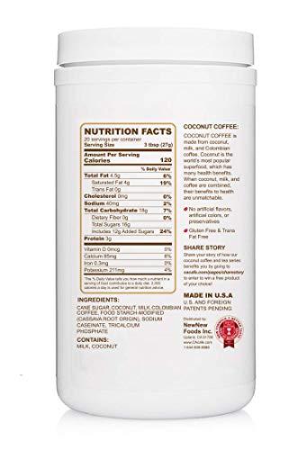CAcafe CAcafe Coconut Coffee, Coconut Infused Colombian Coffee, Creamy Drink Mix, Make Iced or Hot, Packed with Antioxidants, Natural Energy, and Stress Relief 19.05oz