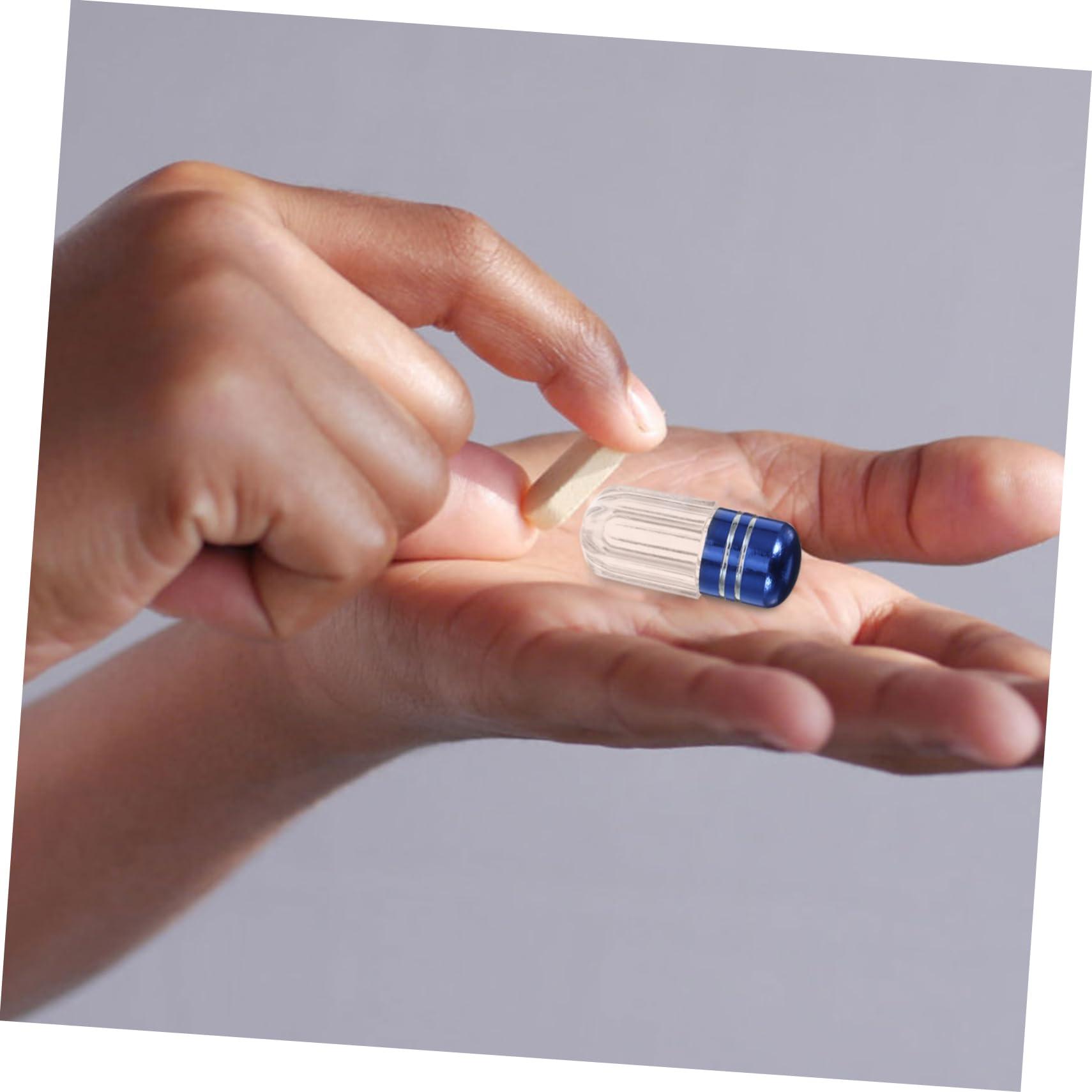 HEALLILY HEALLILY 20pcs Travel Medicine Bottle Vial Container Pill Container Bottles Pill Bottles Empty with Caps Small Pill Bottle Pill Storage Containers Refillable Bottle Plastic Mini Bottled, Blue