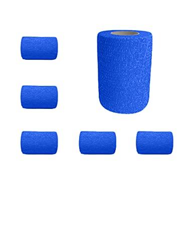 Endure Industries Endure Cohesive Bandage Wrap, Self Adherent Wrap Medical Tape, Adhesive Flexible Breathable First Aid Gauze, Stretchable and Ideal for Athletic Use (1 Inches Width x 5 Yards Length) Pack of 6