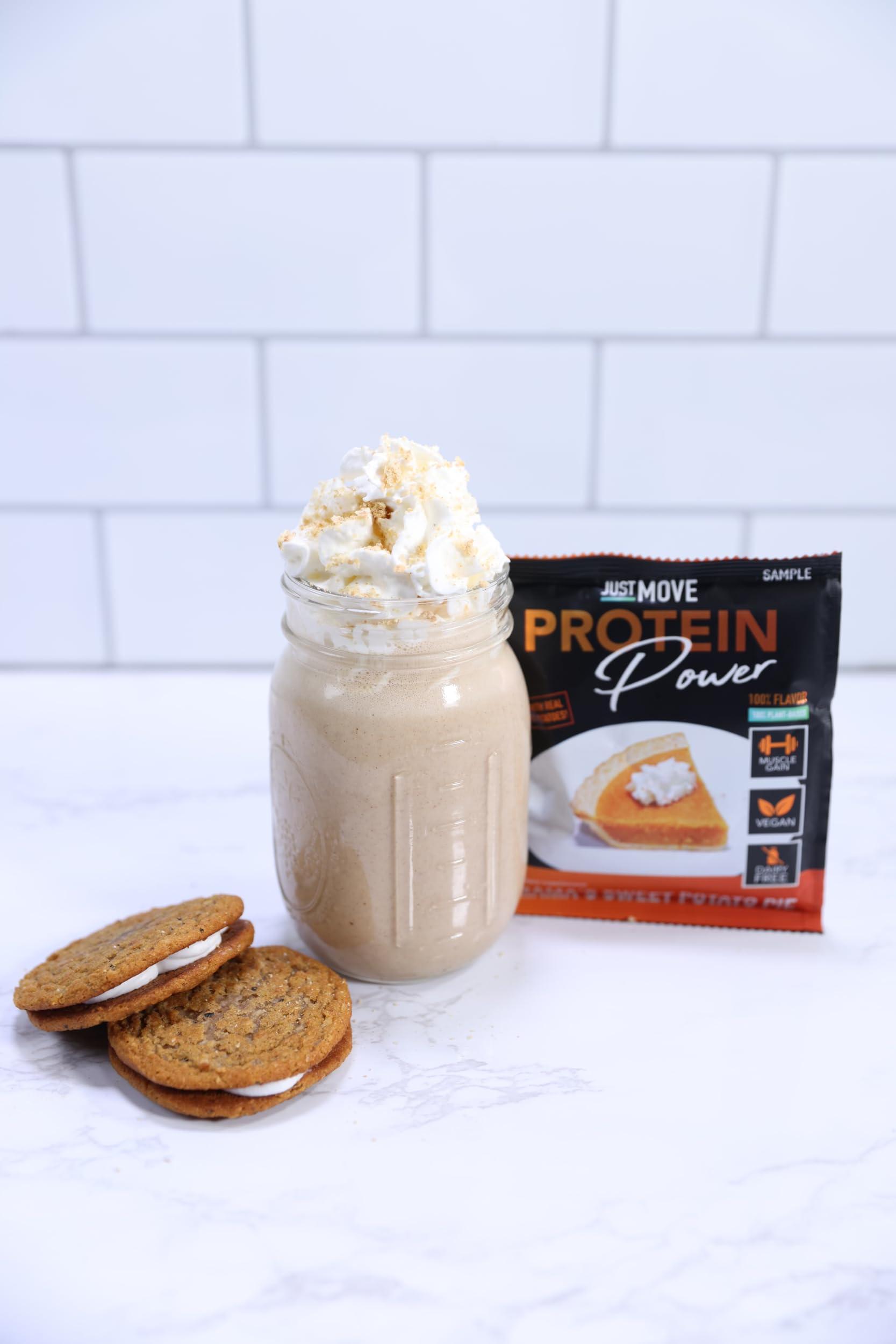 Just Move Just MOVE protein sample pack - 7 flavors Vegan (Plant Based), Organic, Dairy Free, Soy Free, Gluten Free, Keto, Peanut Free, 20g Protein, Low Carb, Non GMO