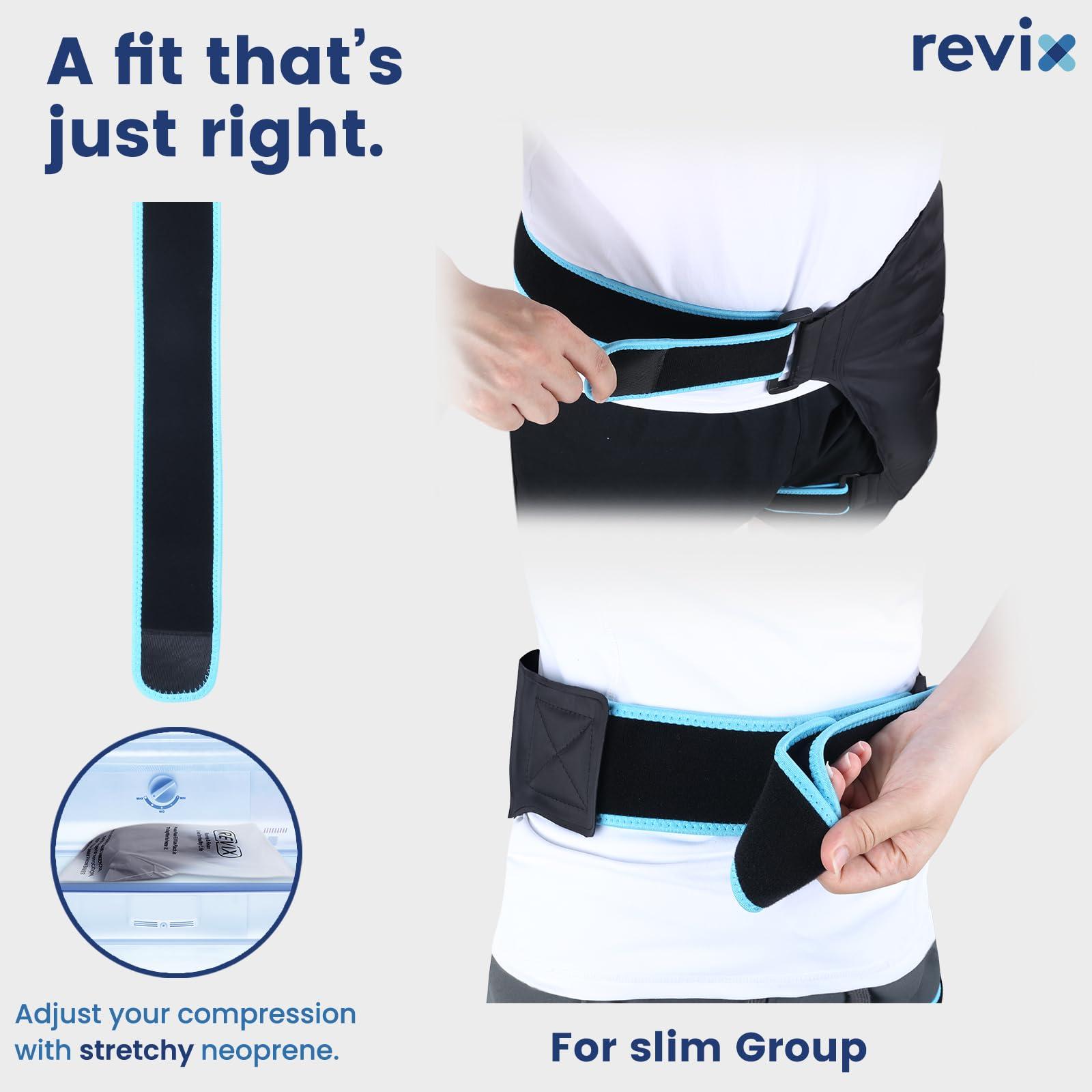 REVIX REVIX Extra Large Hip Ice Pack Wrap After Surgery, Reusable Gel Cold Pack for Hip Replacement Recovery, Sciatic Nerve, Cold Therapy Hip Flexor Compression Wrap, Black