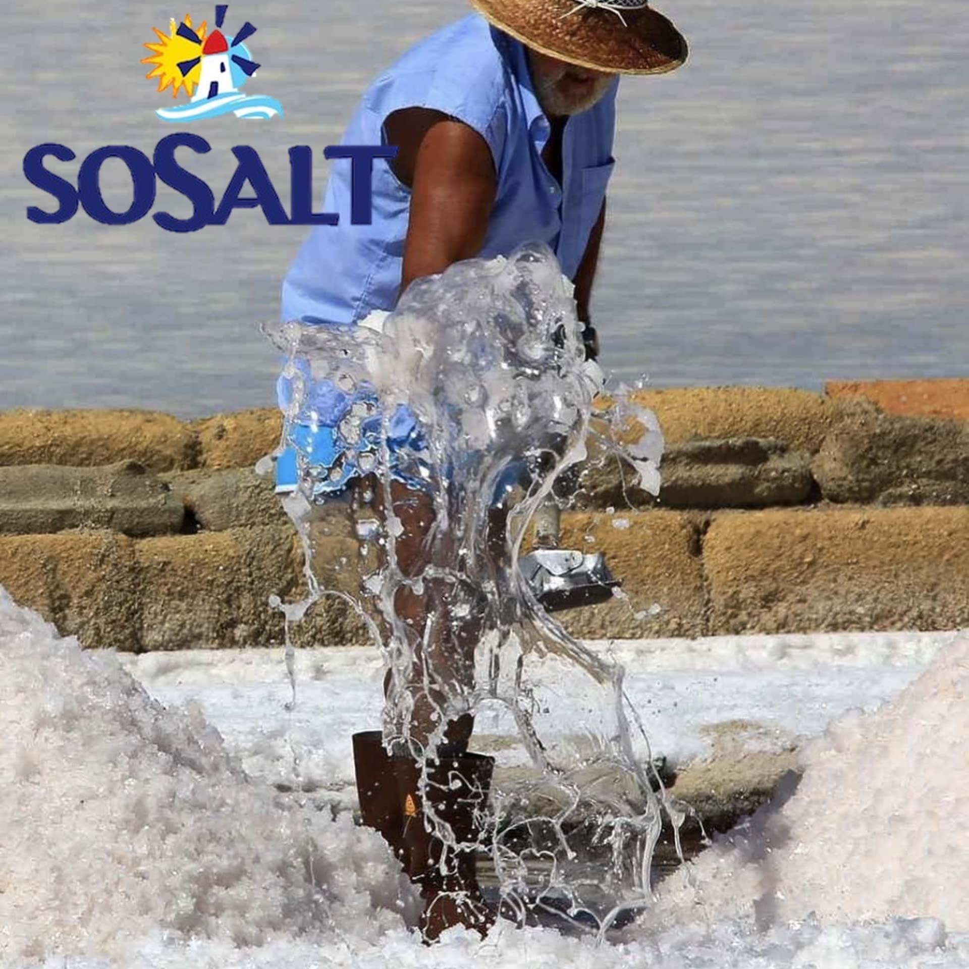 SOSALT DAL MARE DI TRAPANI Fine Natural Sea Salt, 27.56 lbs (12.5 kg), Bulk, Foodservice, Resturant, Canning, Brining, BBQ, Asado, Grilling, SoSalt, Trapani Sicilian, Mediterranean