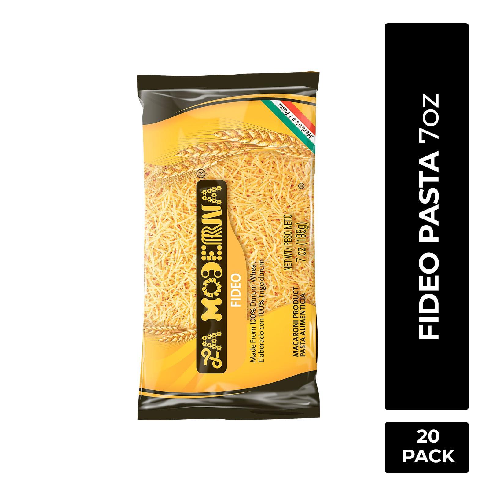 La Moderna LA MODERNA, Fideos, Pasta, Hecha con Smola de Trigo Durum, Enriquecida con Vitaminas y Hierro, 7 oz, Pack de 20
