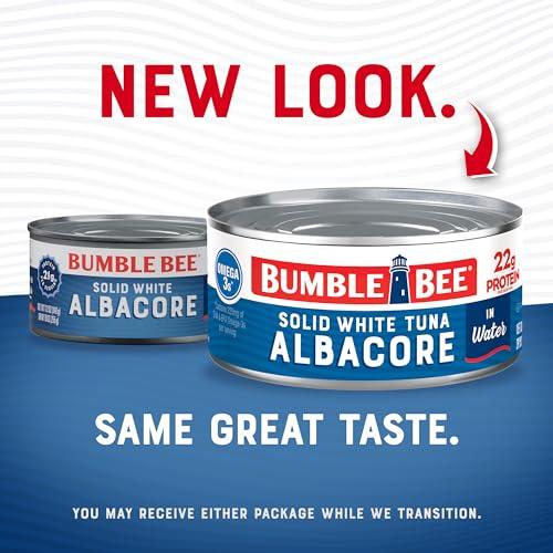 Bumble Bee Bumble Bee Solid White Albacore Tuna in Water, 12 oz Can (Pack of 12) - Wild Caught Tuna - 22g Protein per Serving, High in Omega-3s - Non-GMO Project Verified, Gluten Free, Kosher