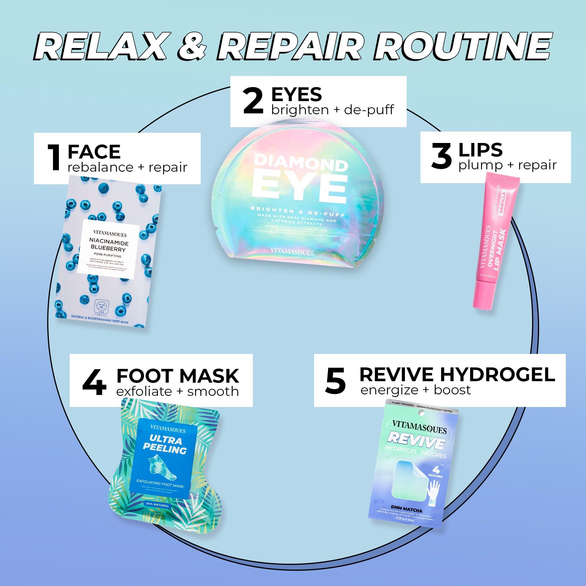 Vitamasques Vitamasques Recovery Patch, Reviveme Wellness Hydrogel Patch (3-Pack) - Revive Vitamin Patches with DHM, Green Tea, Guarana, & Vitamin B1 - Cruelty-Free & Gluten-Free Energy Patches for Adults