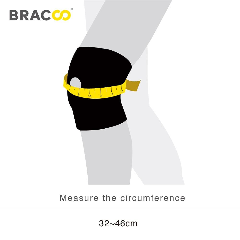 Bracoo Bracoo KS10 Adjustable Compression Knee Patellar Tendon Support Brace (Black) FS60 Ankle Airy Sleeve Brace, 1 Pair, Black (S/M)