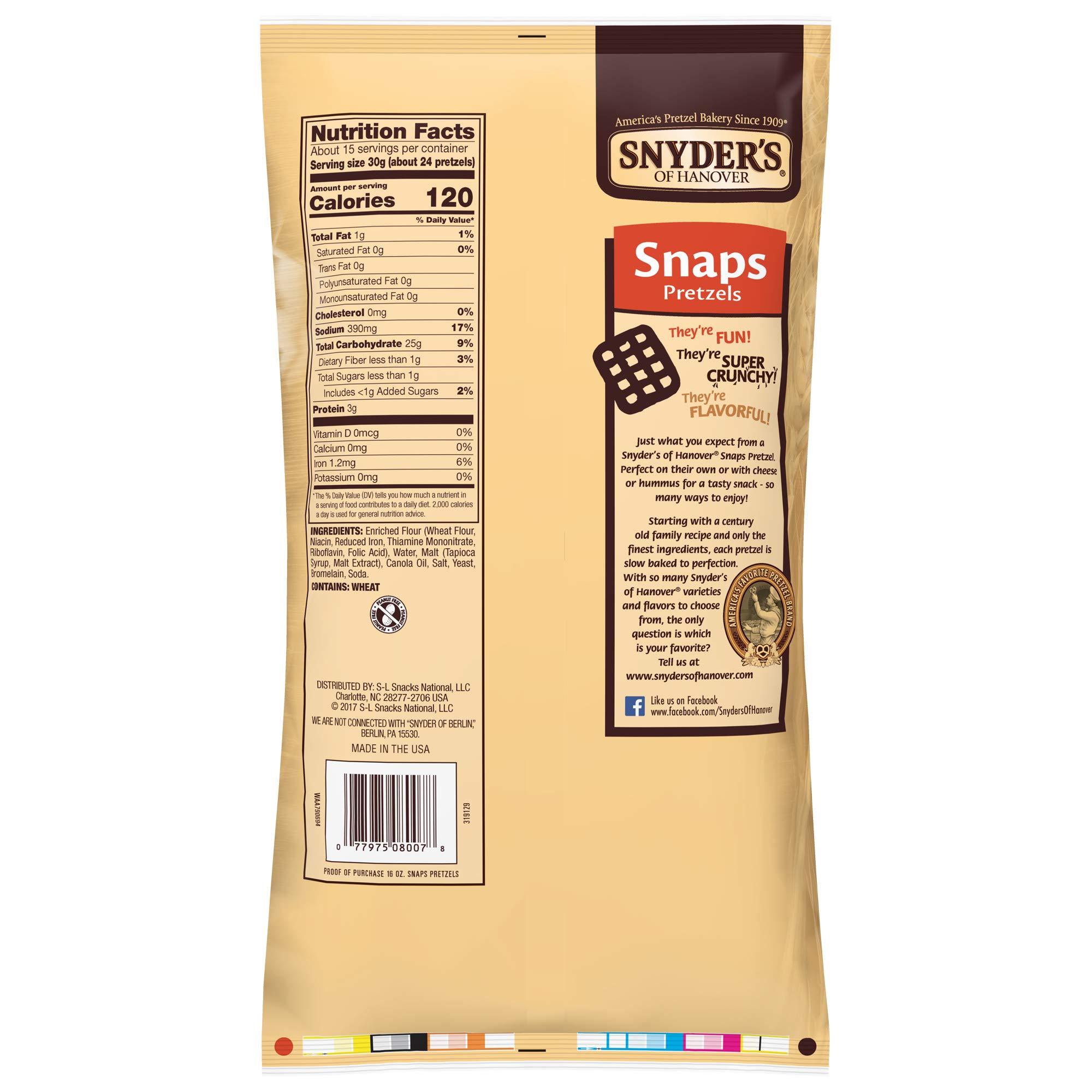 Snyder's of Hanover Snyder's Pretzel Snaps 16oz (Pack of 2)