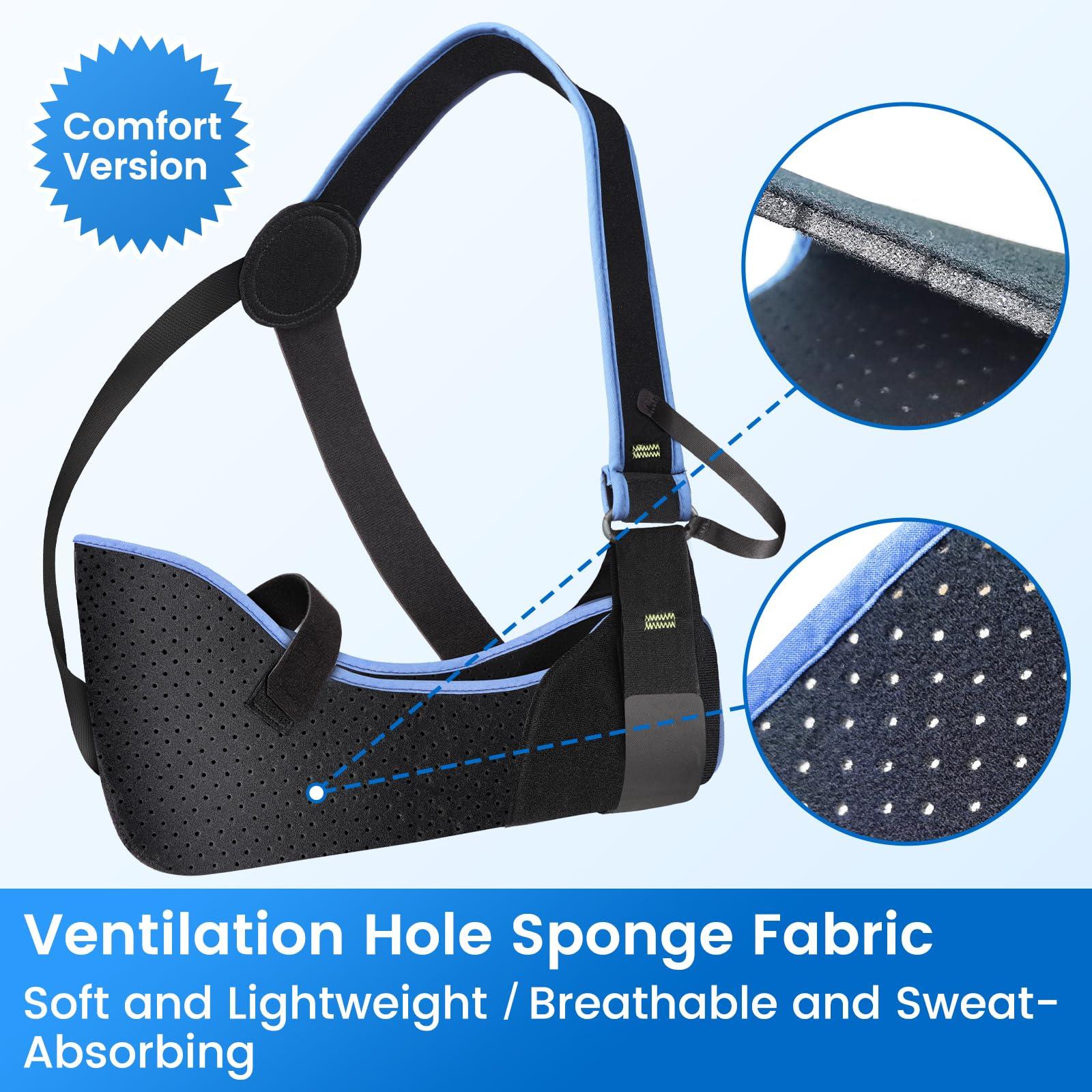 Velpeau Velpeau Arm Sling Shoulder Immobilizer for Women and Men, fit Left or Right Arm - Rotator Cuff Support Brace -Medical Sling for Shoulder, Clavicle, Elbow Injury (Comfort type, M: Bust 29.5-33.5)