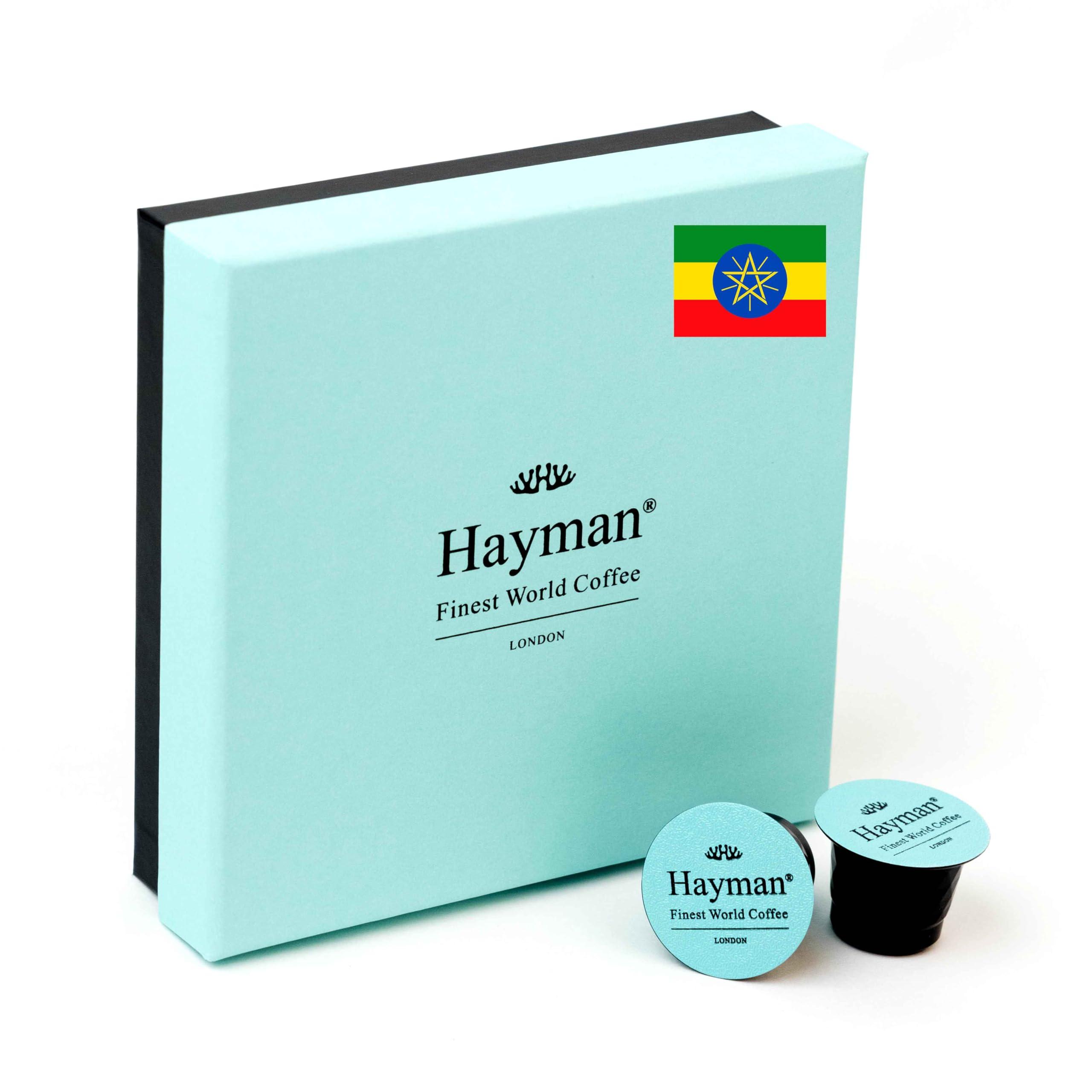 Hayman - Finest World Coffee Hayman Coffee, 100% Ethiopia Yirgacheffe Coffee, Coffee Pods For Nespresso Original Line Coffee Machine, 20 Pods | Espresso Pods Compatible With Nespresso Pods Original Machines, Ethiopian Coffee