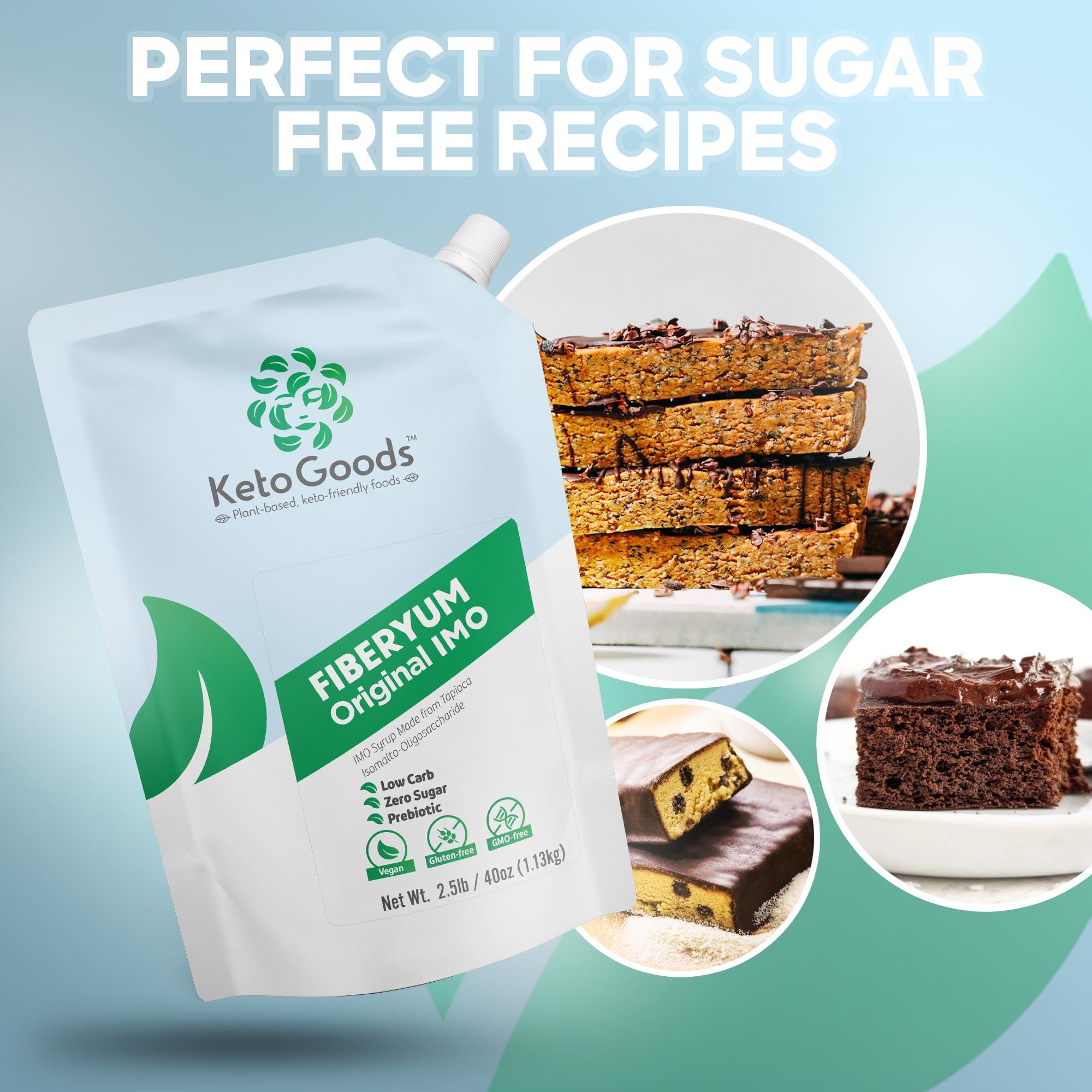 Keto Goods FiberYum Original IMO Syrup - Low Calorie Natural Prebiotic Fiber Syrup, Yacon Syrup Alternative, Provides Soluble Fiber and Sugar Free Sweetness (2.5lbs / 40oz)