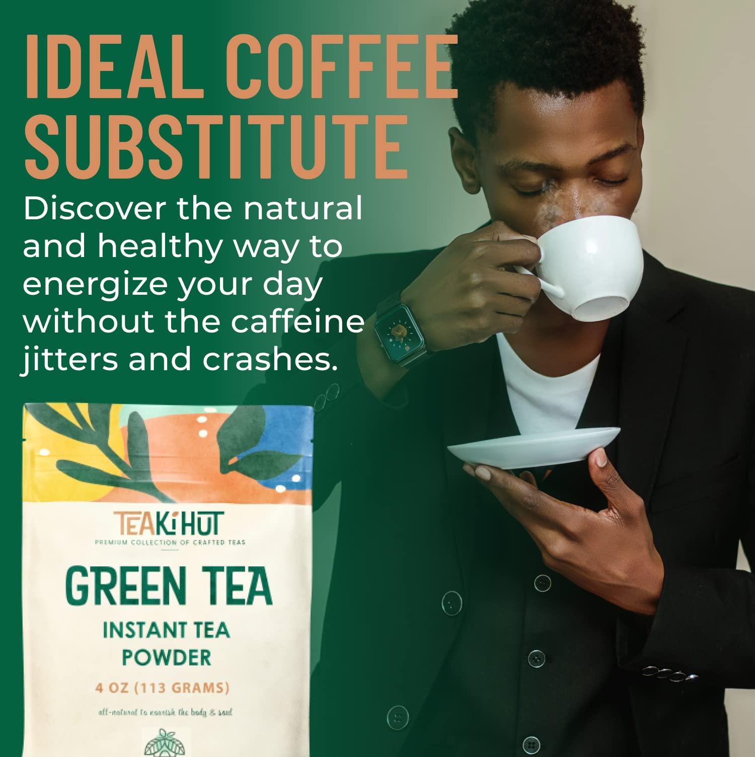 TEAki Hut TEAki Hut Instant Green Tea Powder, 4 oz, Unsweetened Drink Powder, Premium Green Tea Instant Powder for Beverages, Smoothies or Baked Goods, Green Tea Detox, Great Hot or Cold, 113 Servings