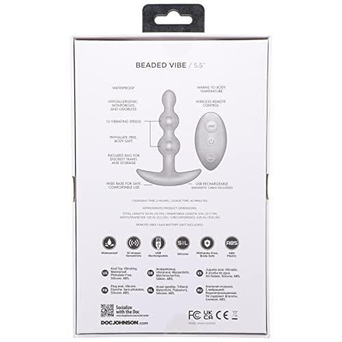 Doc Johnson Doc Johnson A-Play - Beaded Vibe - Rechargeable Silicone Anal Bead Plug with Remote, Purple