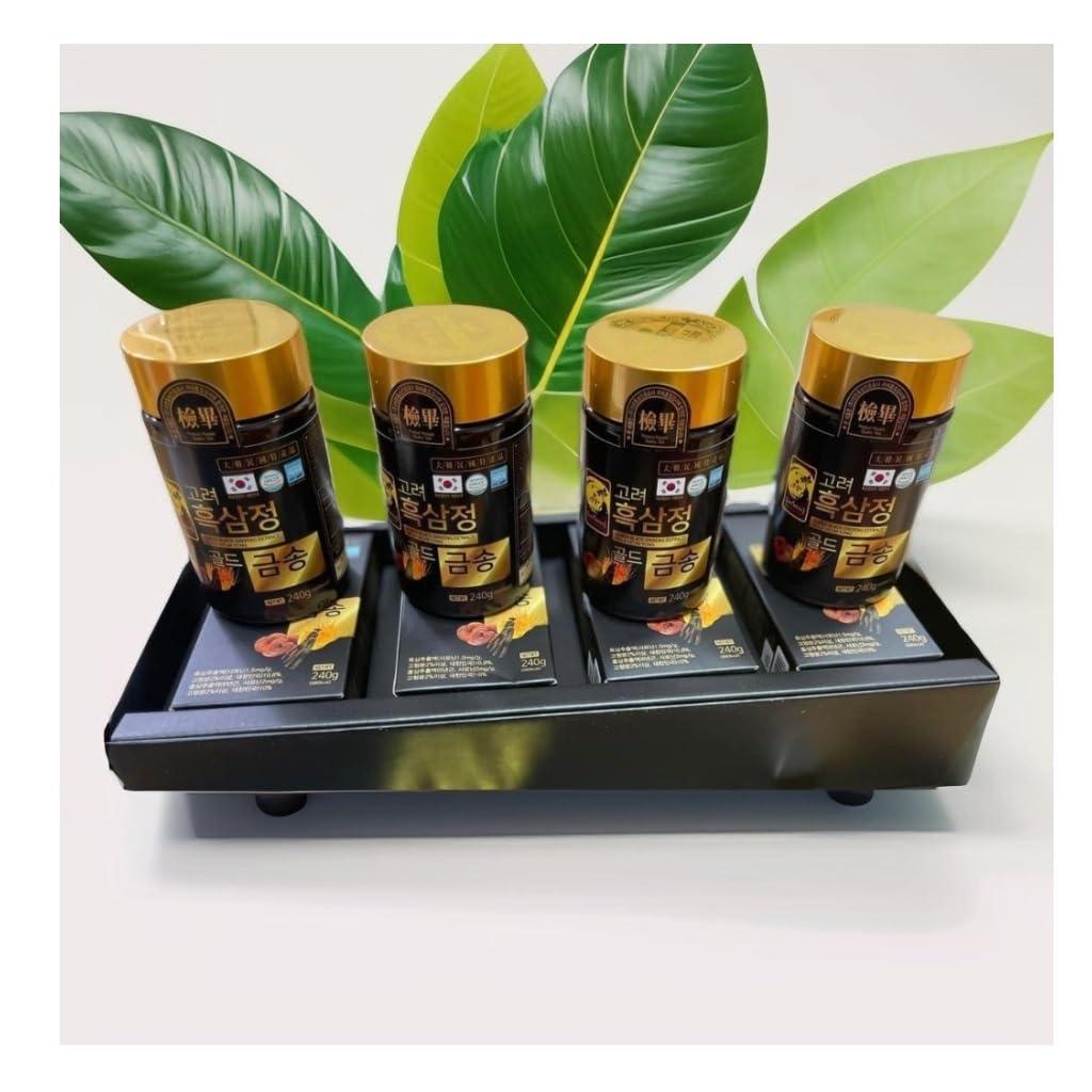 123 UBuy Shop 123 UBuy Shop_Korea Black Ginseng Extract Cordyceps Reishi Mushroom 960g (240g 4ea) Immune Support, Energy Booster, Fatigue Recovery, Mental Performance.