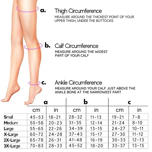 invera invera Thigh High Compression Stockings, Unisex Ted Hose Socks, 15-20 mmHg Moderate Level (X-Large)