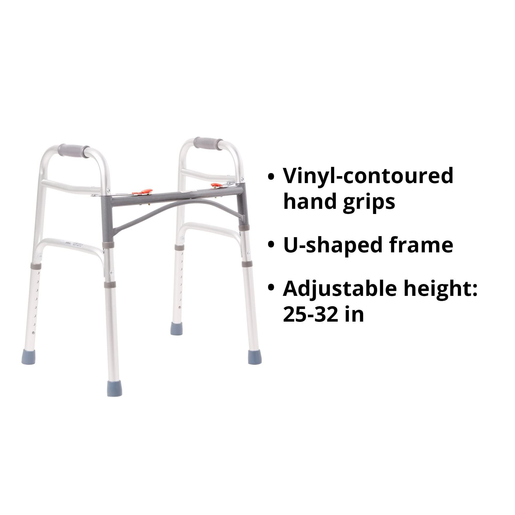 McKesson McKesson Folding Walkers, Aluminum, 32 in to 39 in, 350 lbs Weight Capacity