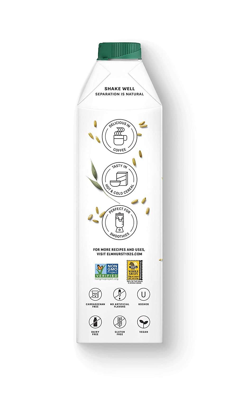 Elmhurst ELMHURST Unsweetened Oat Milk, 32 FZ