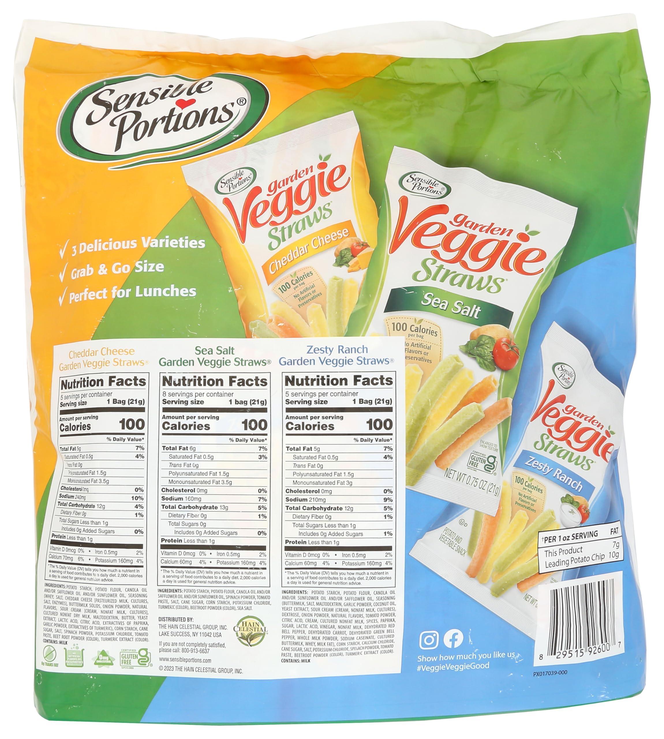 Sensible Portions Sensible Portions Garden Veggie Snacks - Veggie Straws Variety Pack, 18ct Polybag (Pack of 1)