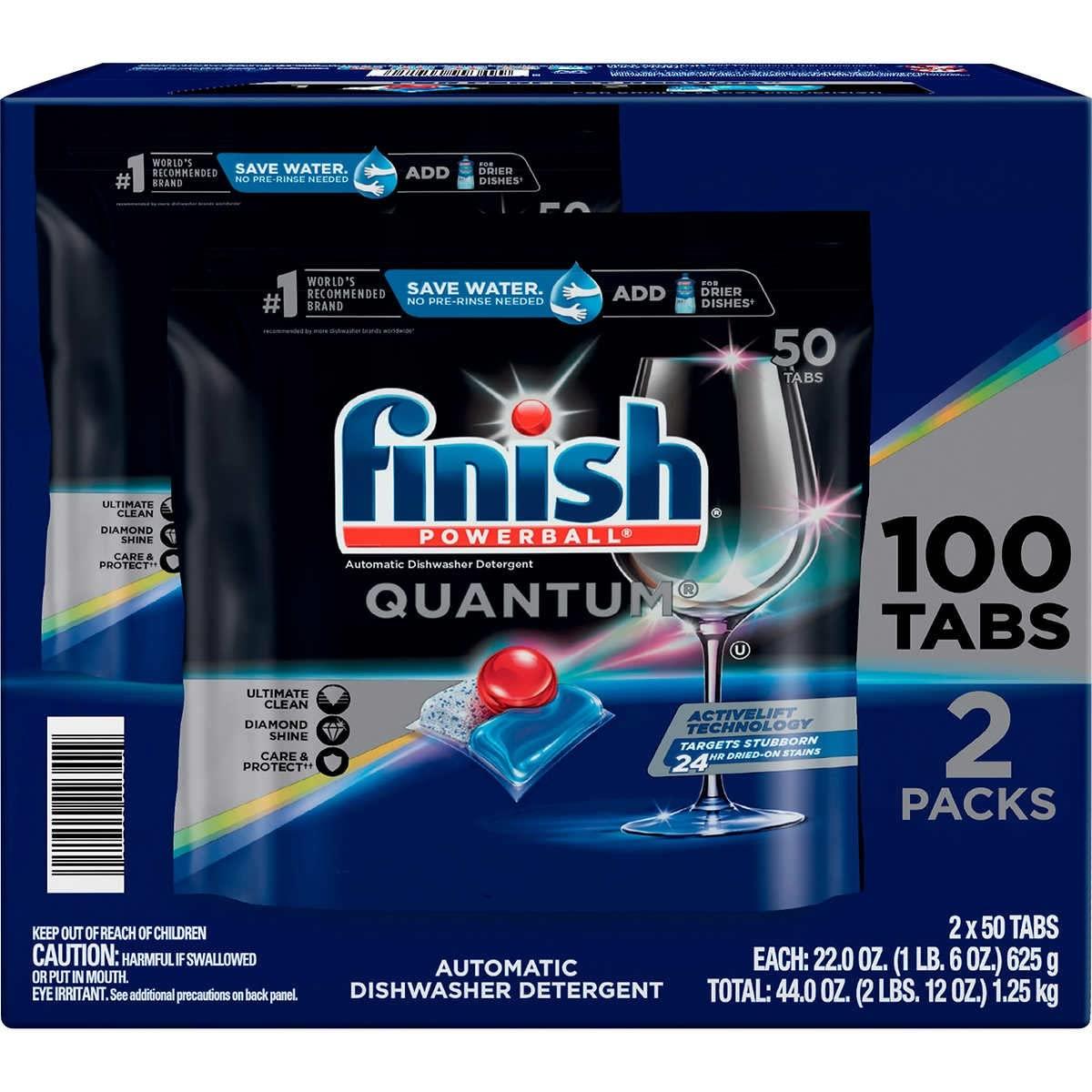 Reckitt Finish Powerball Quantum Dishwasher Detergent, 50 Tabs (Pack of 2)