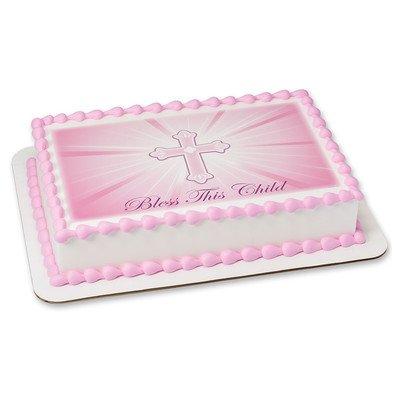 Whimsical Practicality 1/4 Sheet -Bless this Child in Pink - Edible Cake/Cupcake Party Topper!!!