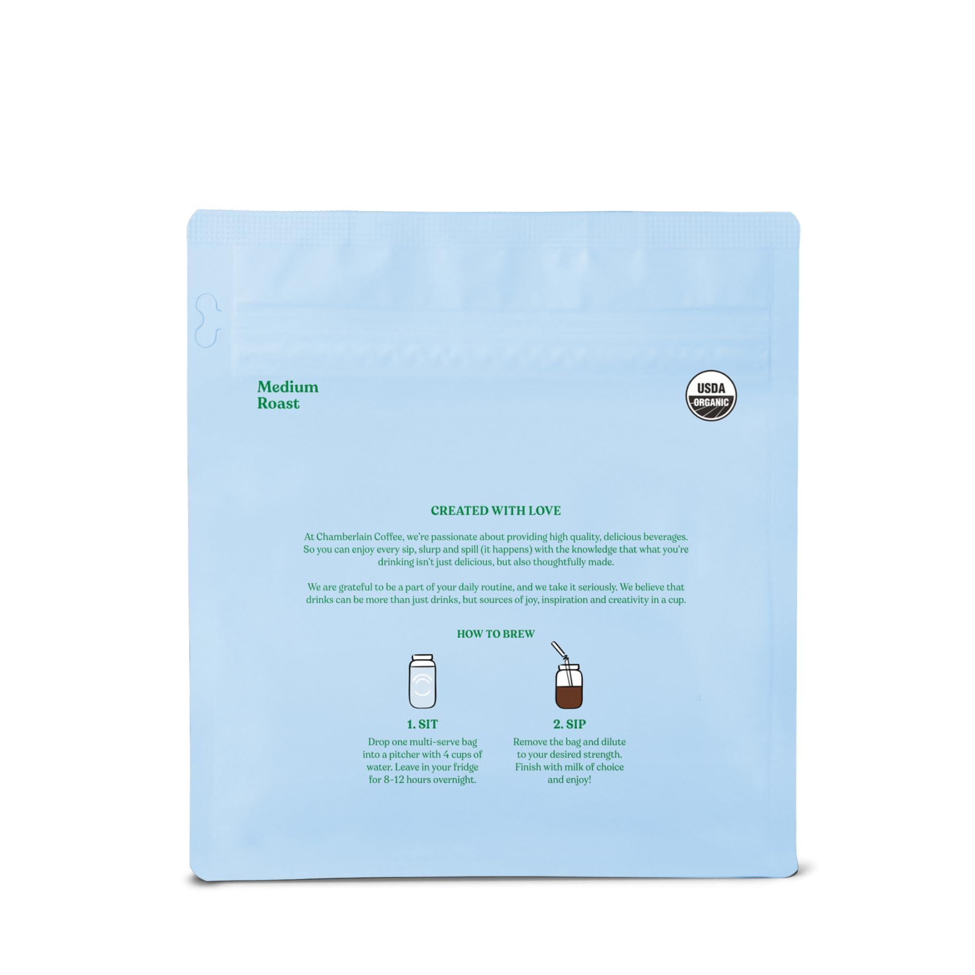 Chamberlain Coffee Chamberlain Coffee Elephant Cold Brew Bags - XL Cold Brew Bags - Premeasured, Ready to Brew, Cold Brew Coffee Packs - Contains 4 XL Cold Brew Bags, Makes 4 Cups of Coffee Per Bag