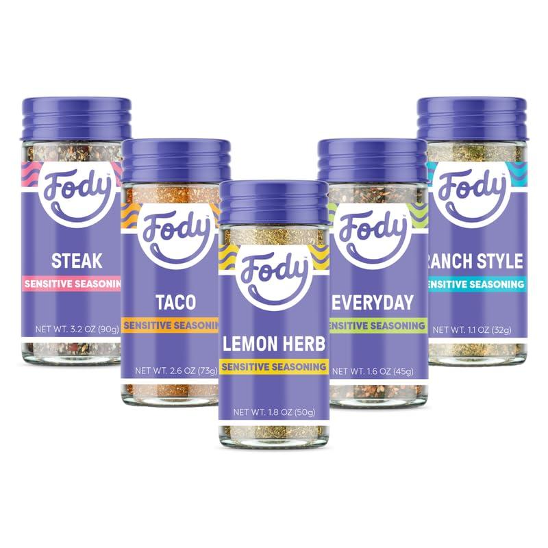 Fody Fody Foods Variety Seasoning Pack, Great for Grilling, Low Fodmap Certified, Sensitive Recipe, Gut & IBS Friendly, Pack of 5