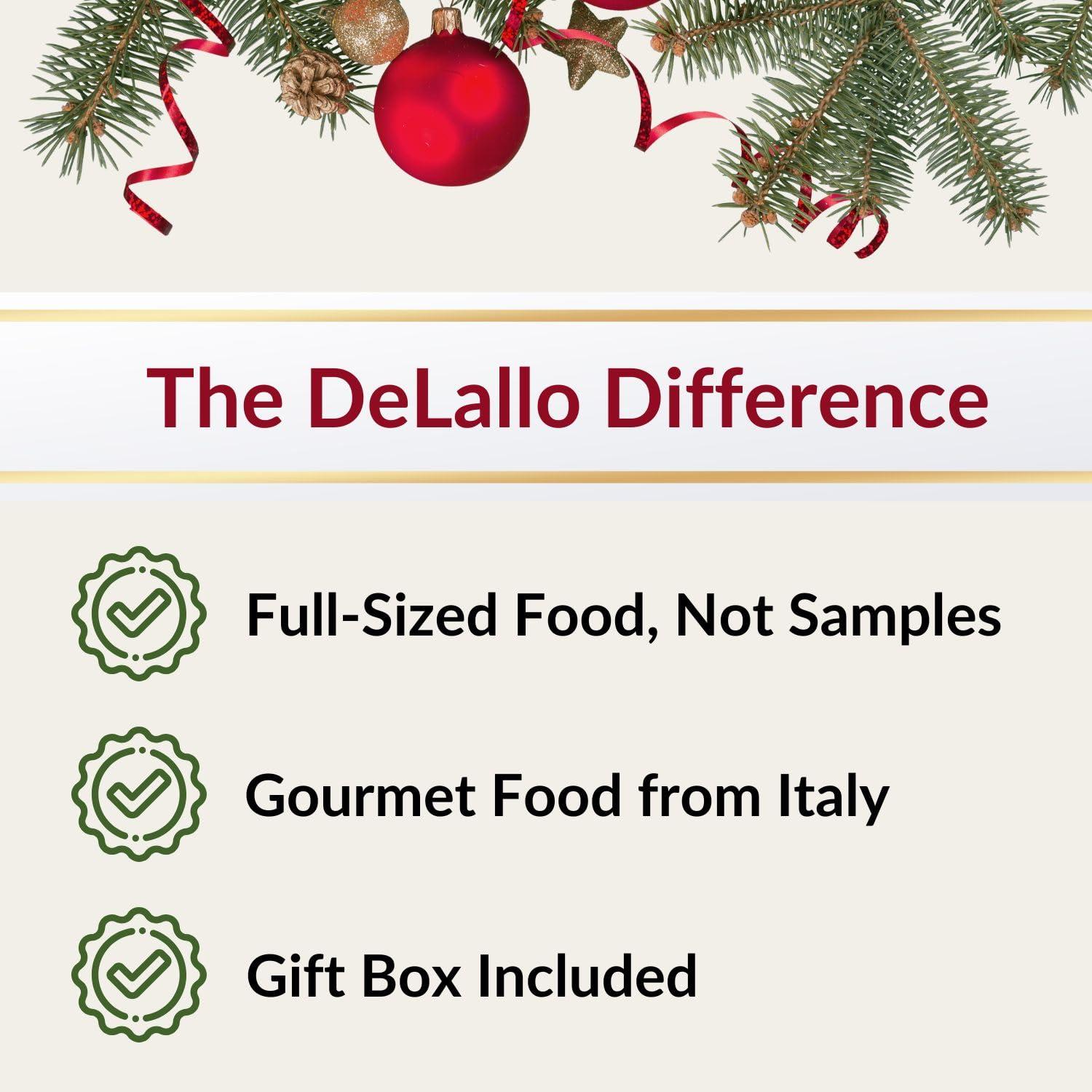 DeLallo DeLallo Gourmet Charcuterie Italian Gift Basket, Imported Full-Size Italian Granino Cheese and Salami Gift Basket, Gourmet Charcuterie Food for Holidays and Christmas, Gift Box Included