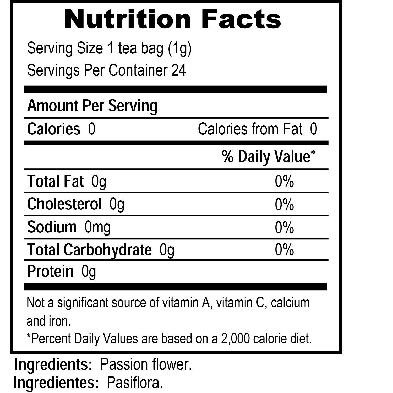 Tadin Tadin Tea, Pasiflora (Passion Flower) Tea, 24-count Tea Bags