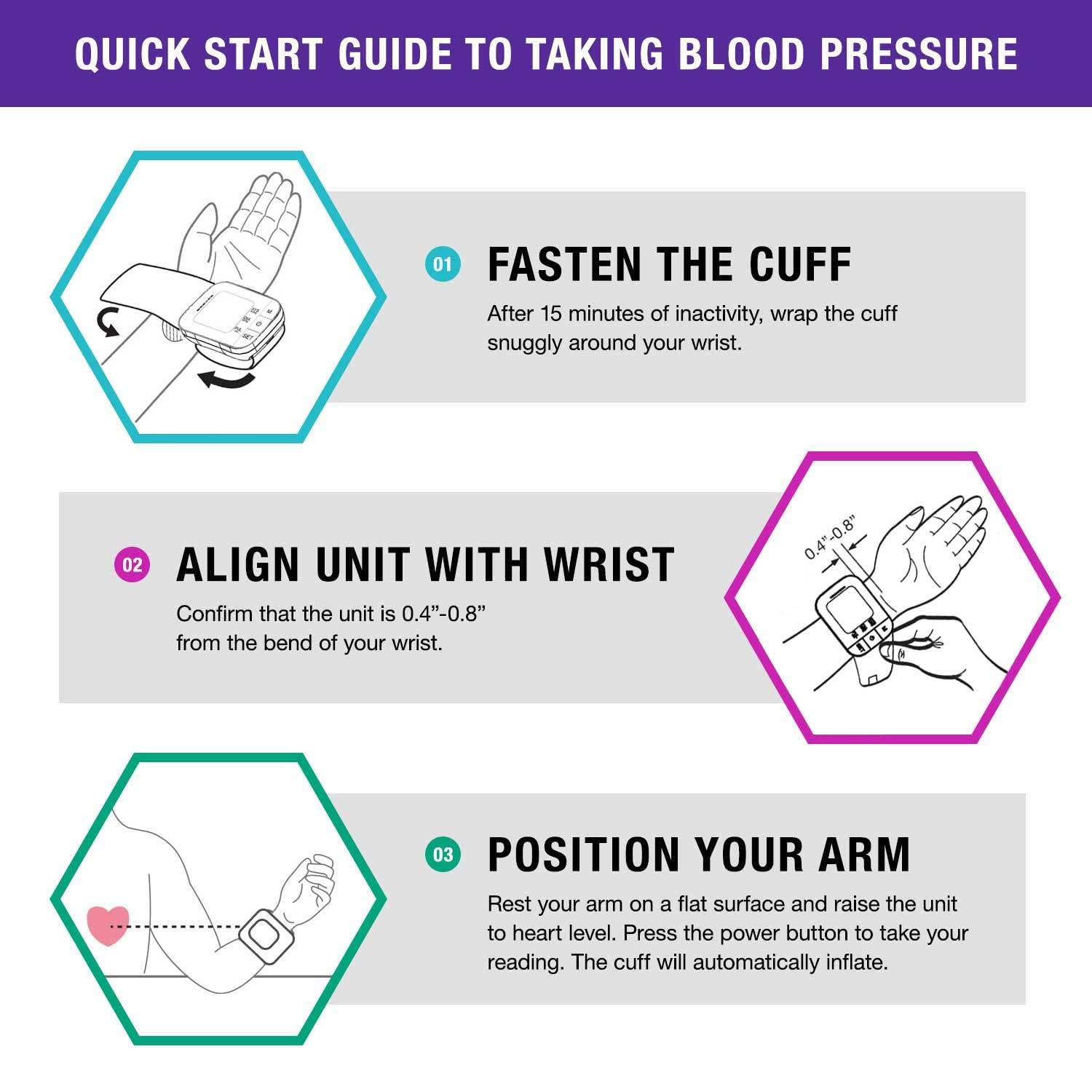 Mabis MABIS Universal Wrist Talking Blood Pressure Monitor, Visual BP Guide, 396 Reading Memory Storage for 4 Users, Protective Storage Case, FSA & HSA Eligible