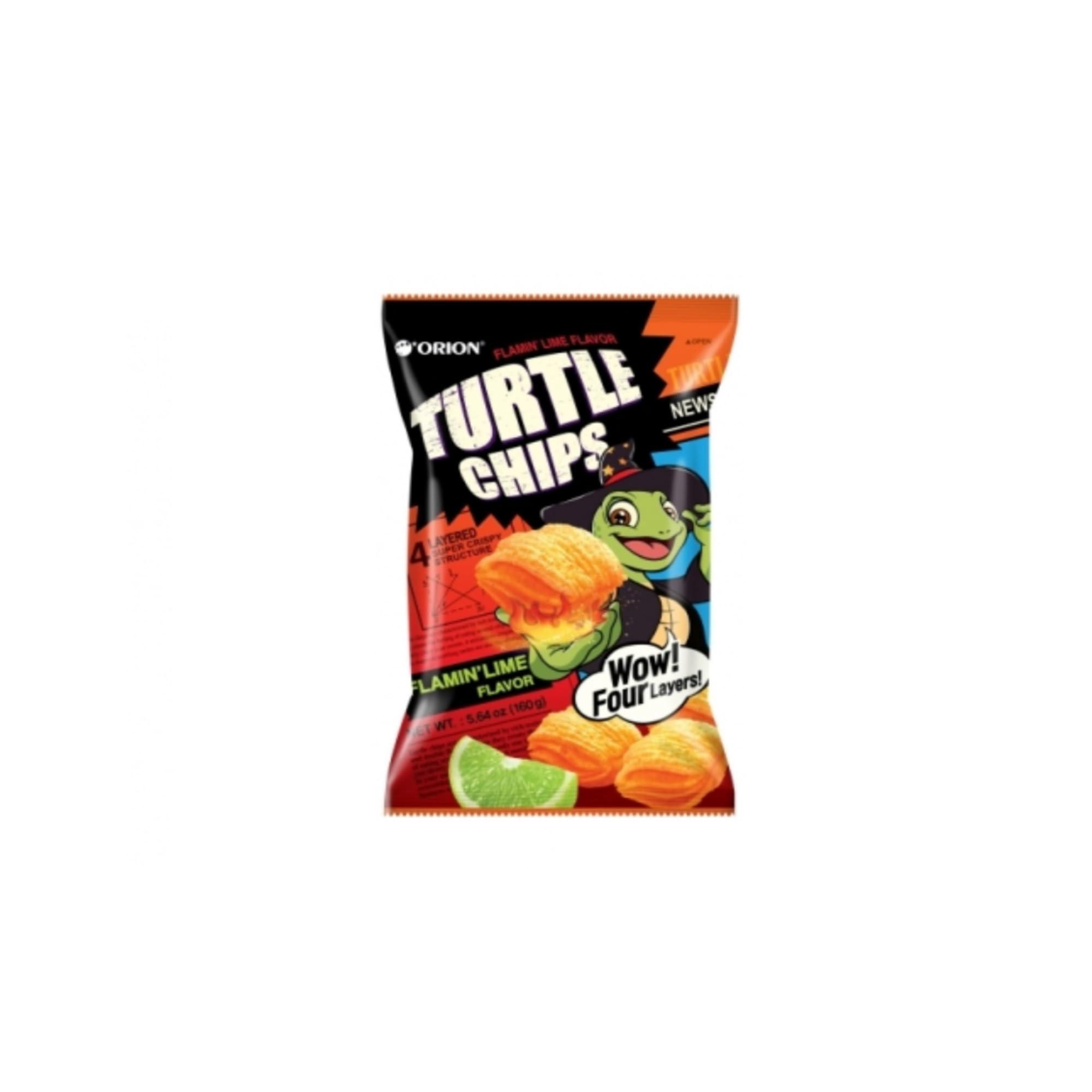 Orion Orion Turtle Chip Spicy Flavors Combination/Netflix Movie Night K-Snack Party Sets / 2024 New Flavors (Flamin\' Lime 160g x 1)