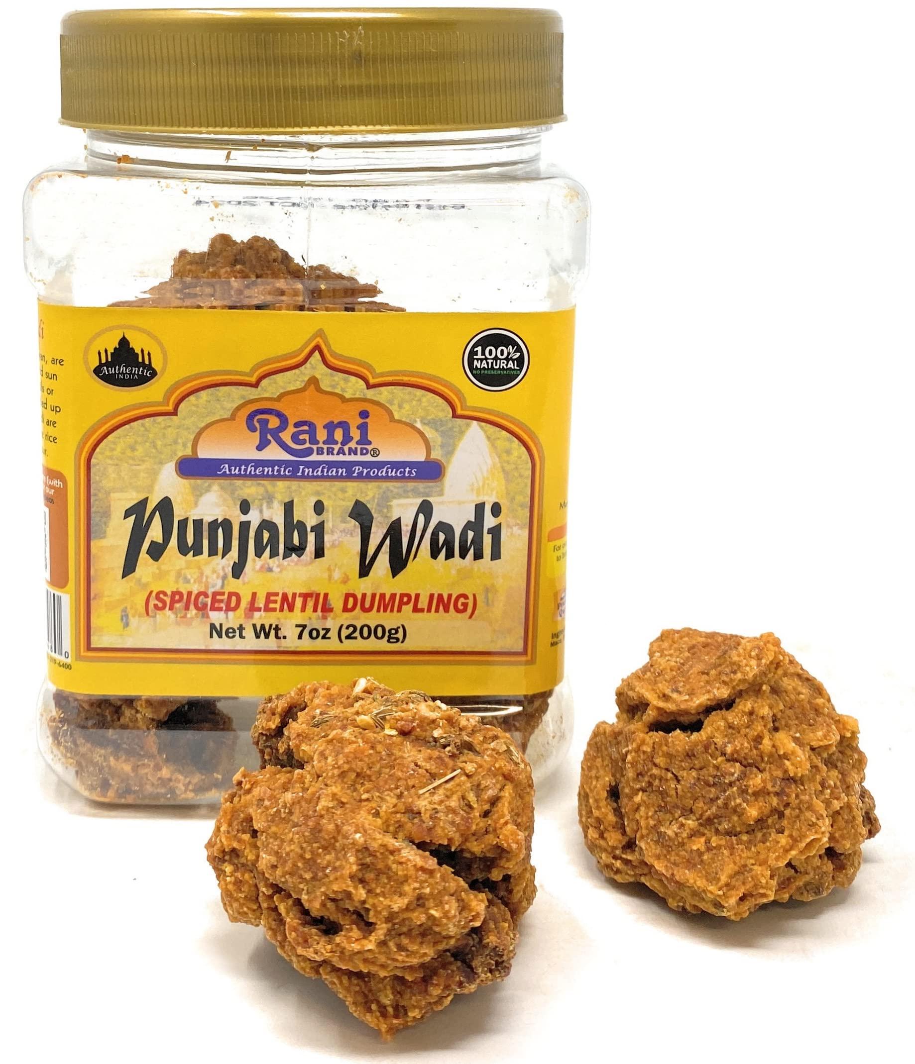 Rani Brand Authentic Indian Products Rani Punjabi Wadi (Vadi) Lentil Spiced Flour Balls 7oz (200g) PET Jar ~ High Protein, All Natural | Vegan | No Colors | Indian Origin