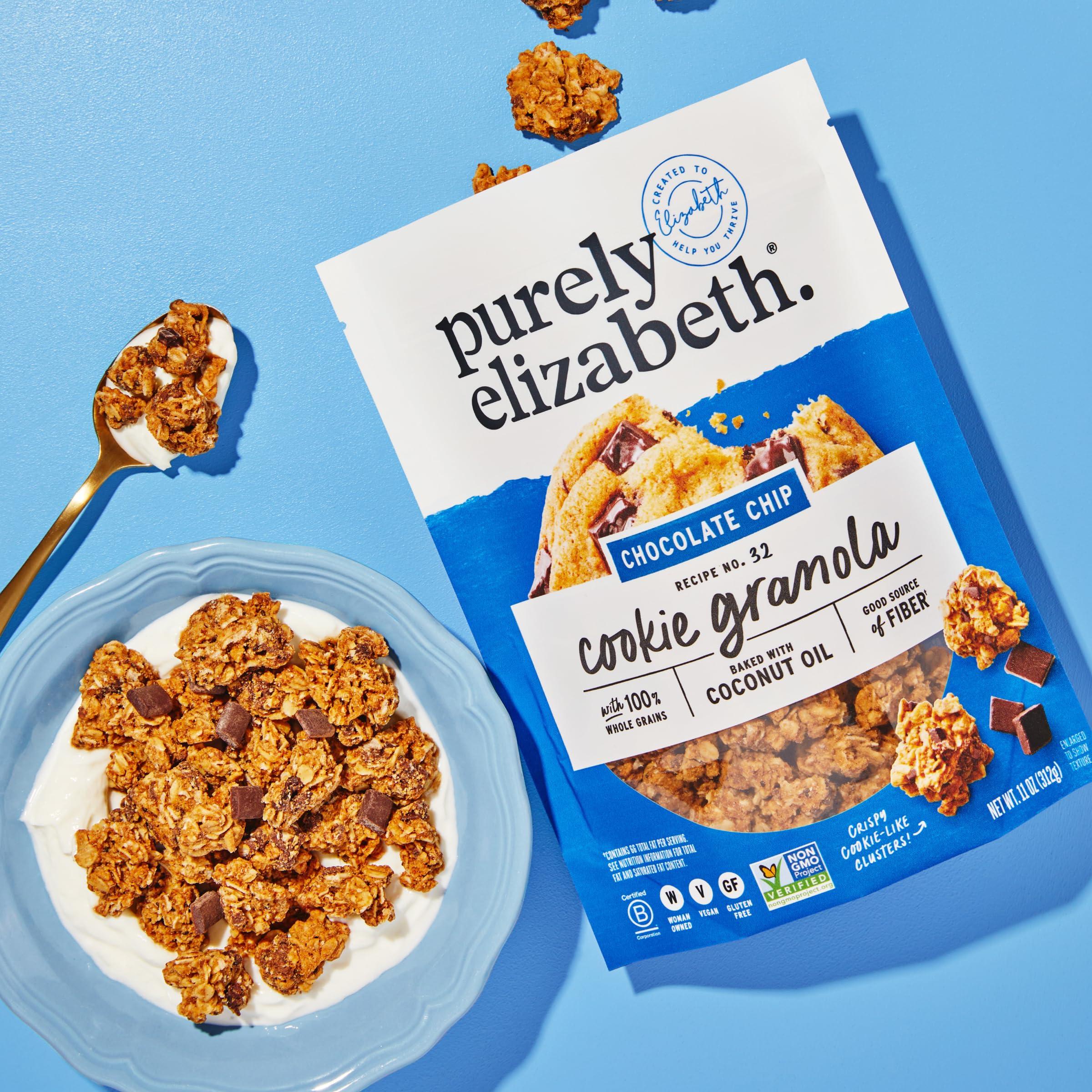 purely elizabeth. Purely Elizabeth Cookie Granola, Chocolate Chip, Gluten-Free, Non-GMO (11oz Bag)